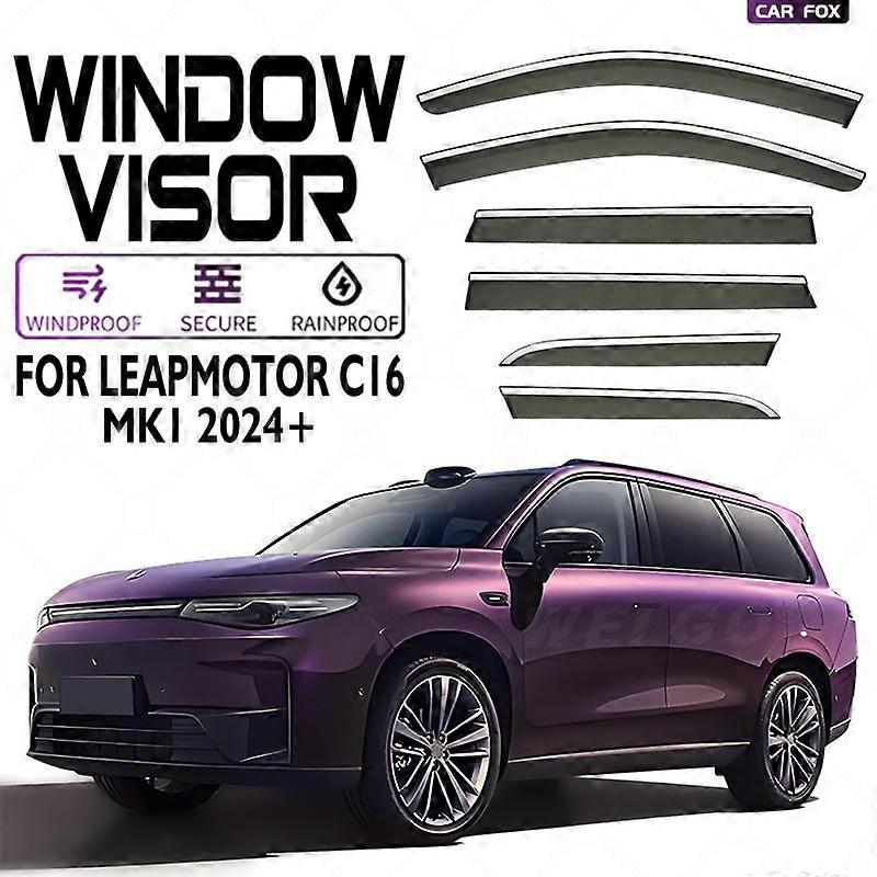 Ισχύει για 4/6Pcs Για Leapmotor C16 2024+ Γείσο παραθύρου αυτοκινήτου Στέγαστρα τέντας Παρμπρίζ Πλευρικό παράθυρο Βροχή Σκιά ηλίου Αξεσουάρ αυτοκινήτου