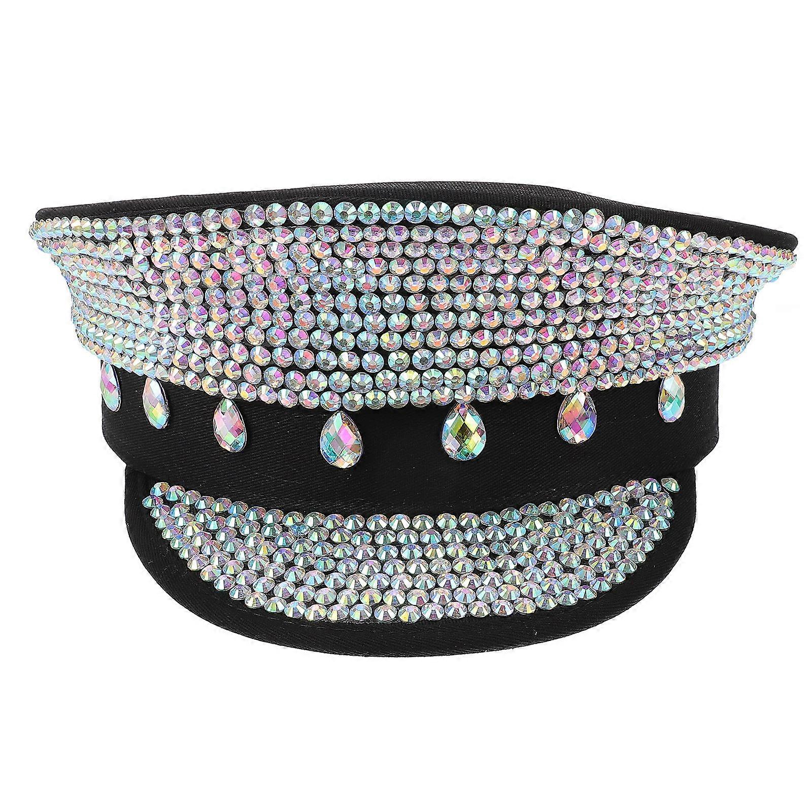 Baroque Style Captain Hat With Rhinestone Decorative Feature For Themed Gatherings 1Pcs