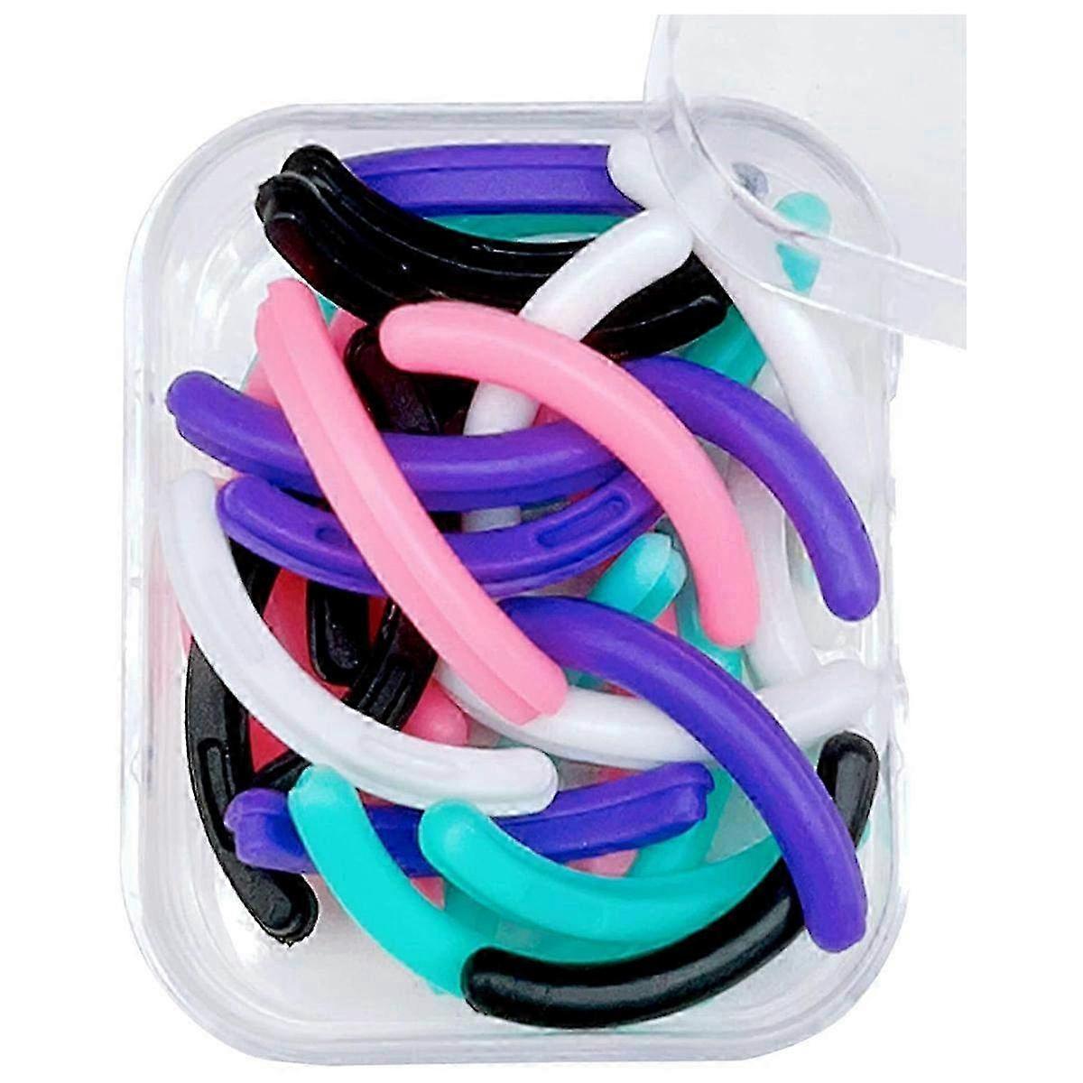 Silicone Rubber Eyelash Curler Refill Pads - 30pcs Colorful Replacement Pads for Universal Eyelash Curlers with Storage Box
