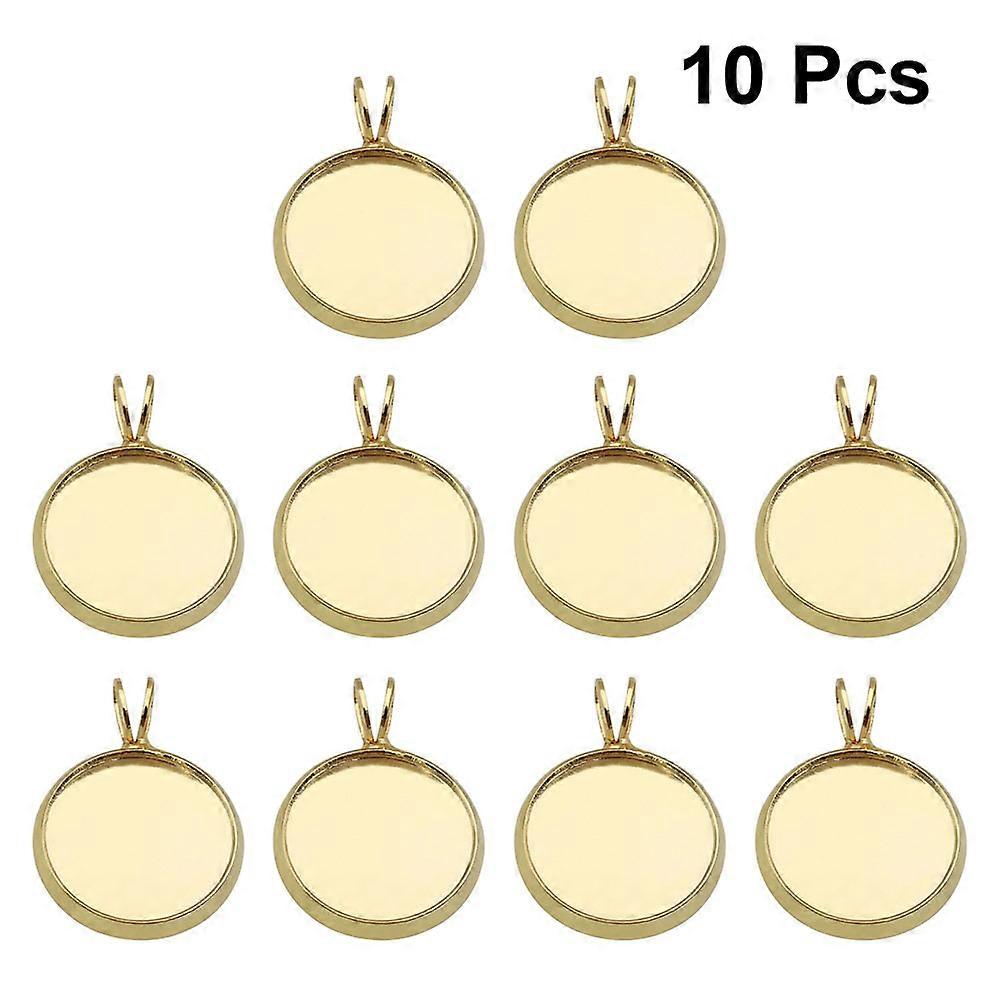 Round DIY Trays for Jewelry Making with Copper Plating Great for Cameo Photo Resin Crafts 14MM