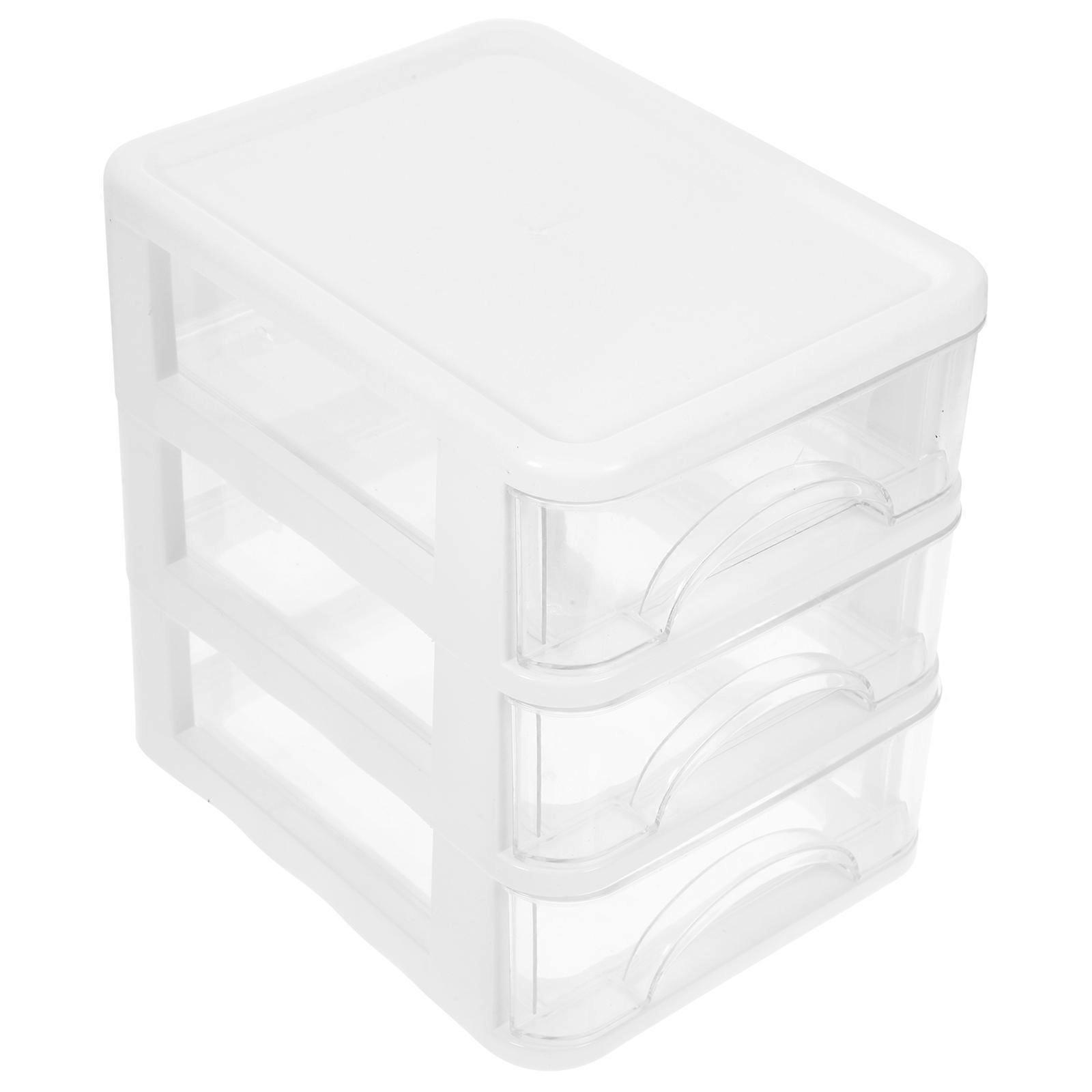 Transparent Multi Functional Desk Organizer Drawer Box – Space Saving Stationery Storage for Office, Study, and Worktop – White Decorative Sundries