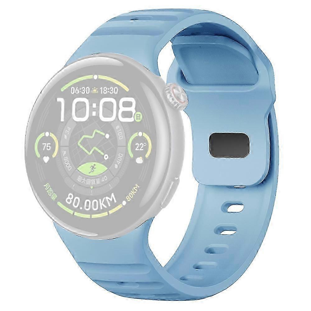 For vivo Watch 5 Silicone Watch Band Horizontal Stripe Reverse Buckle Wrist Strap