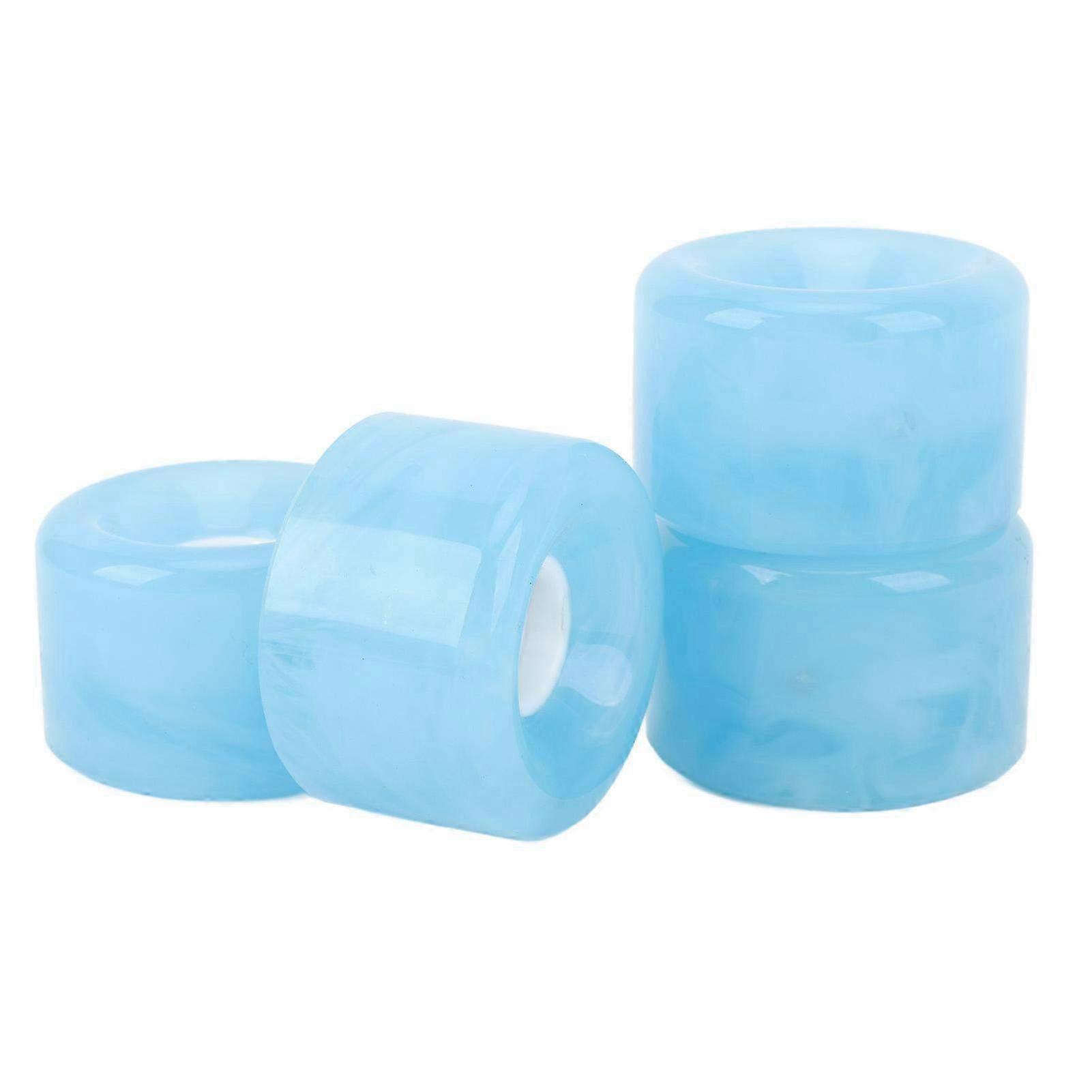4pcs Translucent Flashing Skateboard Wheel Set Replacement - 78A Hardness PU Wheels for Longboard & Roller Skating - Blue