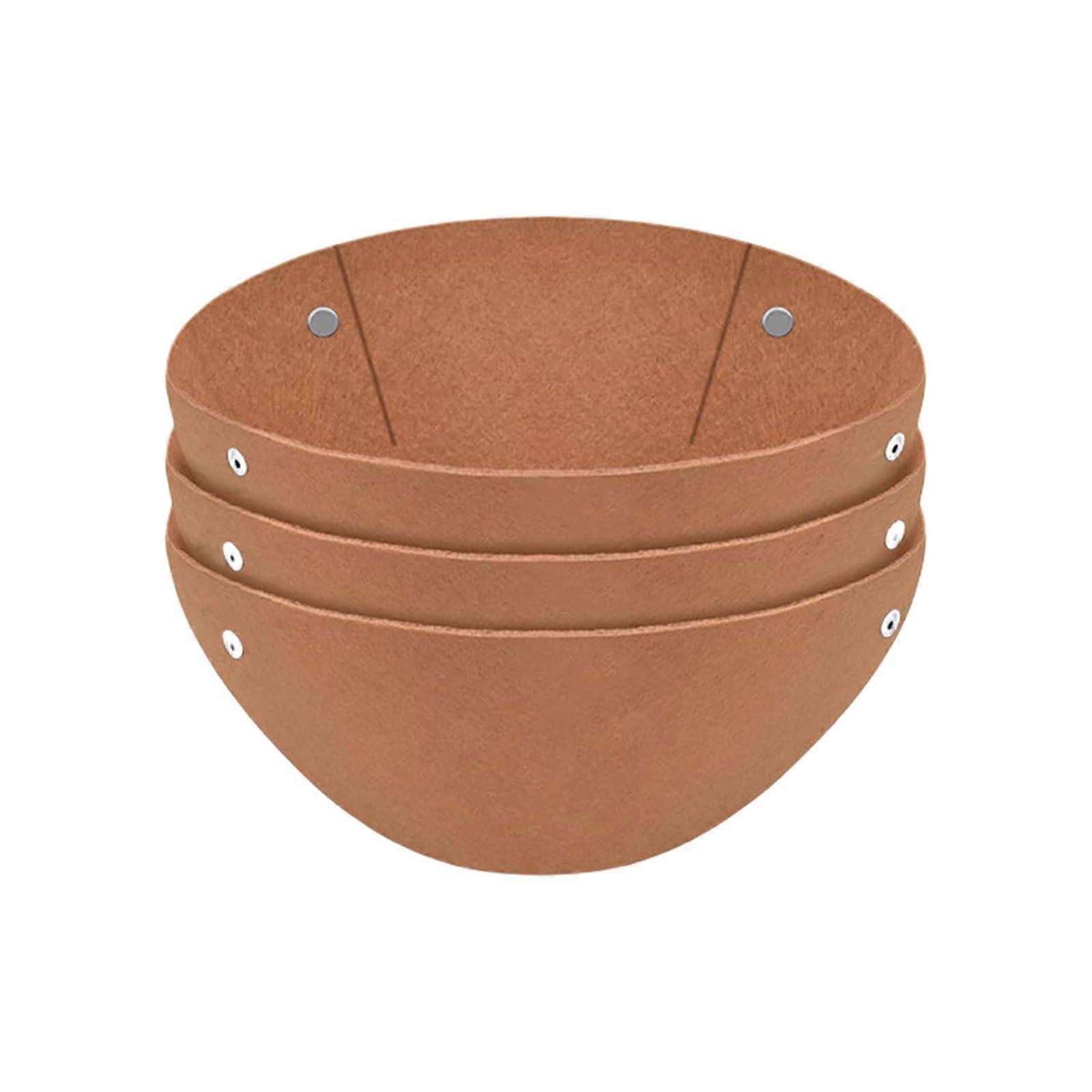 Felt Planter Liners Round Hanging Basket Inserts, 3 Pack, Breathable Fabric For Soil Retention, Bird Proof, 16 Inches