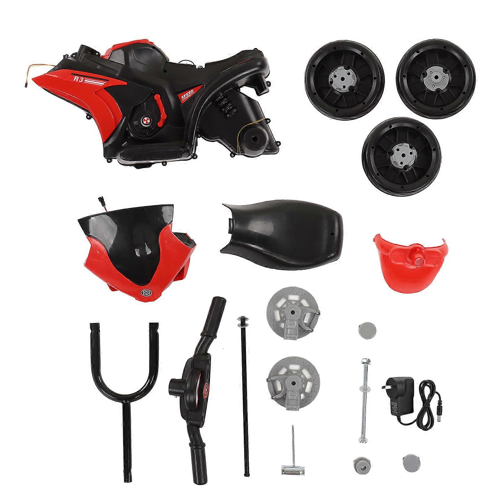 Kids Riding Motorcycle Toys Rechargeable Long Lasting Mini Red Tricycle for Early Education 110‑240V