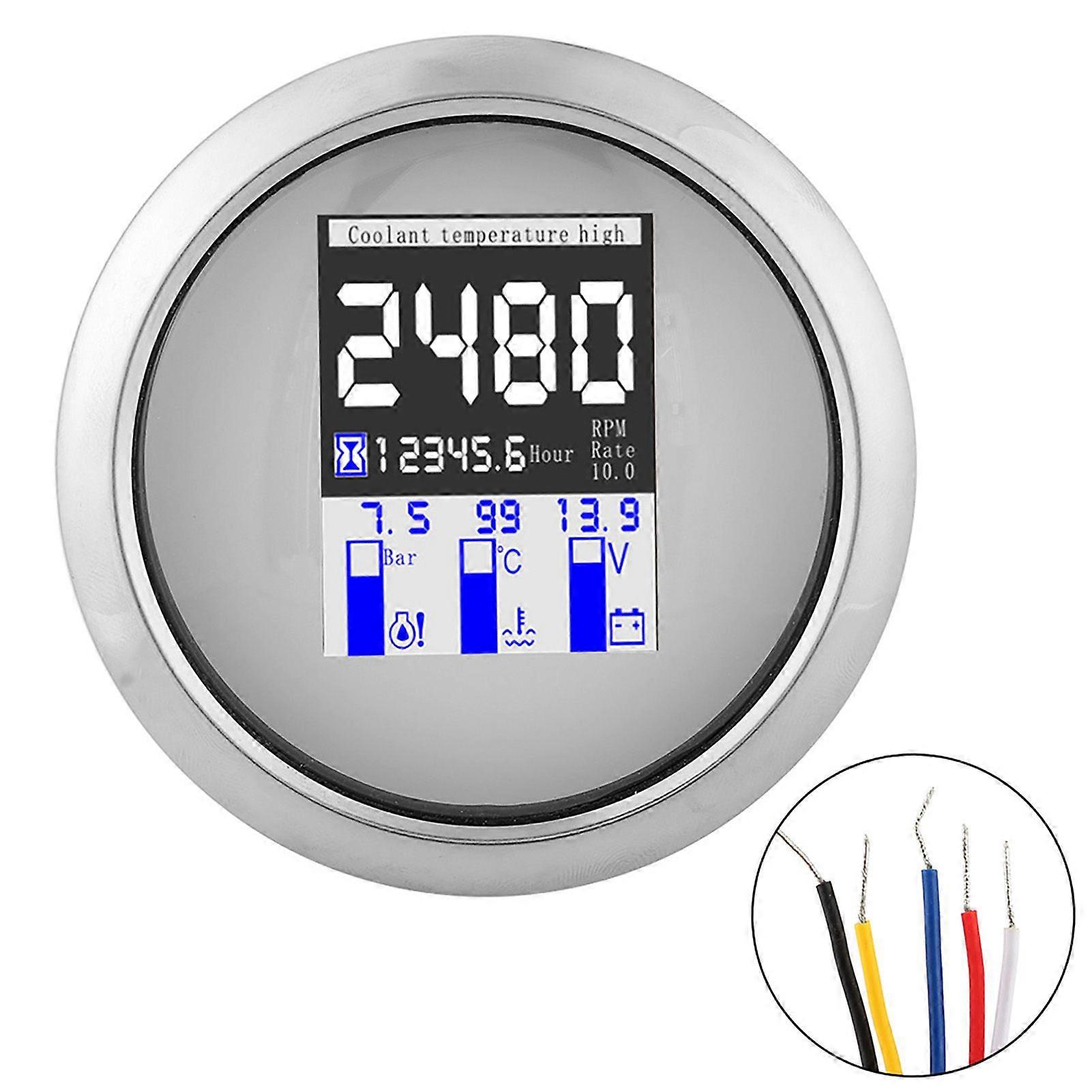 3.3in multifunction gauge tachometer oil pressure voltage LCD display