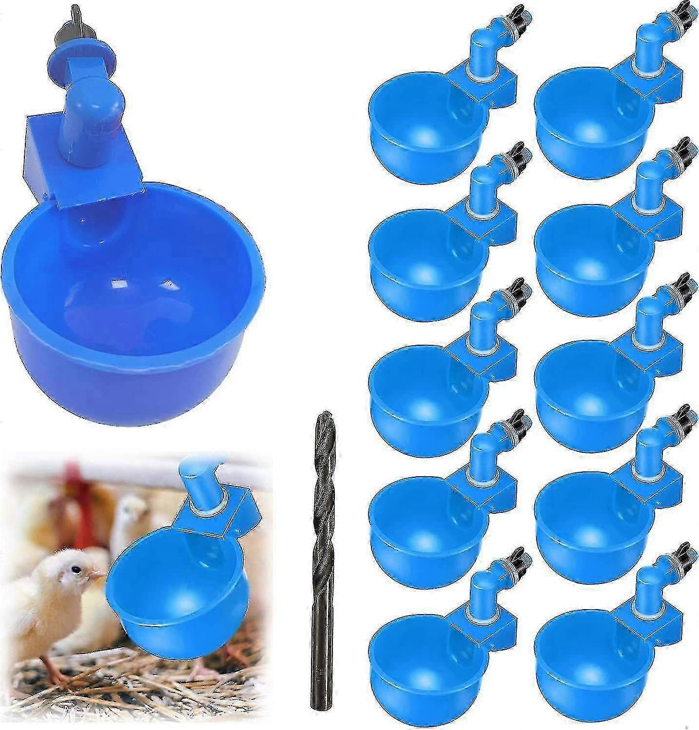 12 Pieces Chicken Drinker, Automatic Drinker, With Punch Tools, Suitable For Chickens, Ducks And Other Backyard Poultry