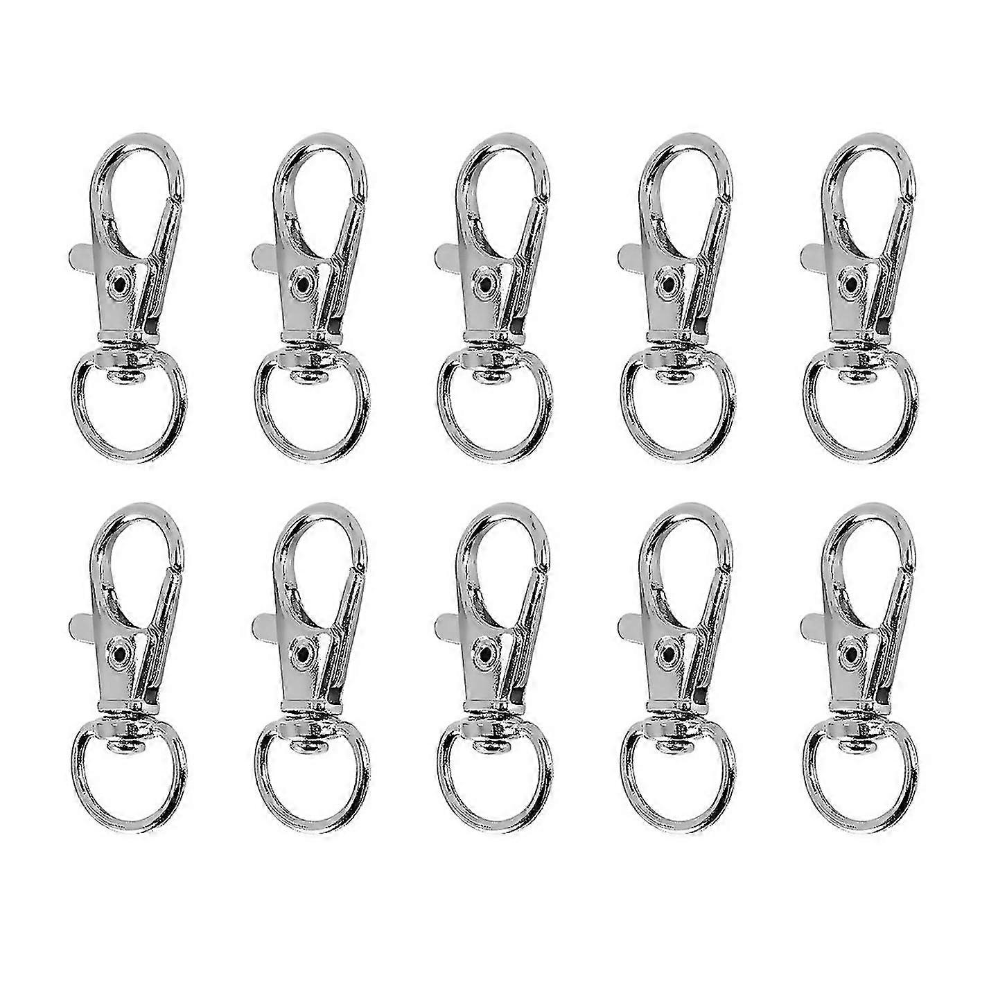 10pcs Metal Clasp Swivel Trigger Clips Snap Hooks Key Ring Bags Diy Craft Fruugo Uk Silver