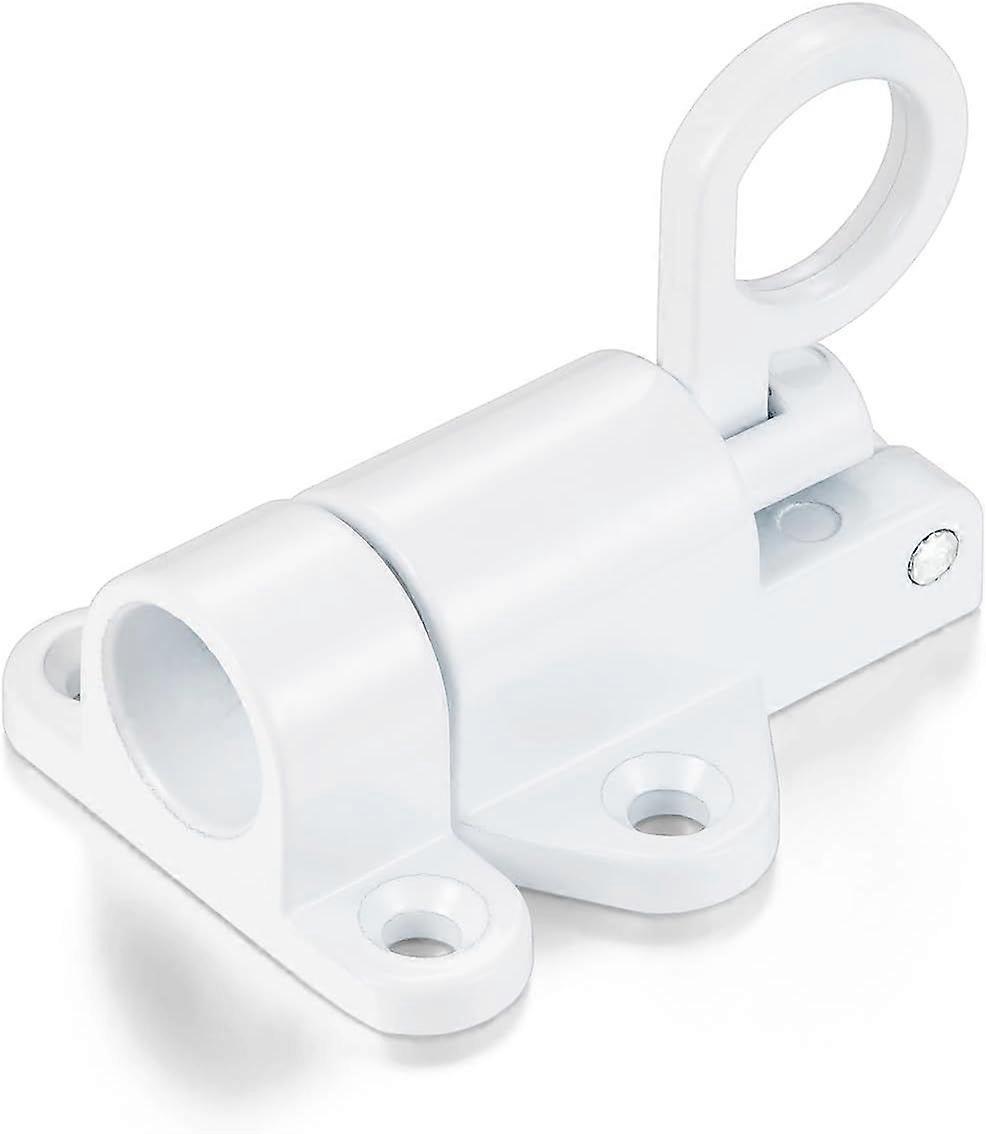 5 Pack White Self-Closing Latches - Resilient Bolt Aluminum Alloy Spring Door Locks with Screws for Secure Gates, Windows, and Cabinets