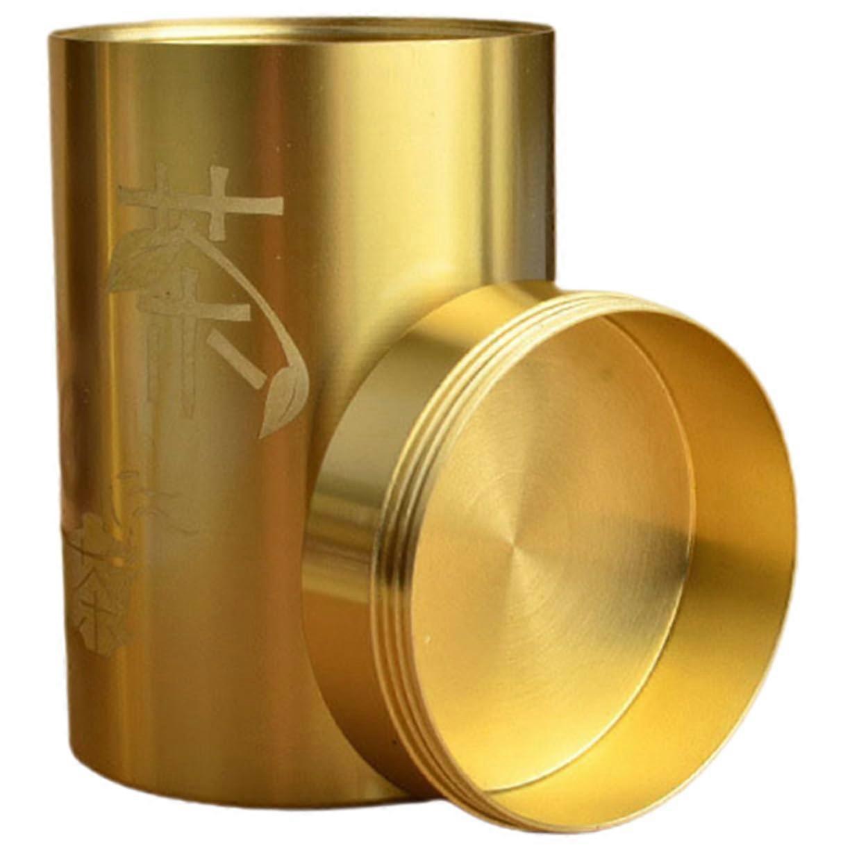 Airtight tea container made of brass  
 tea organizer for loose tea leaves and tea bags  
Stylish storage canister for home, office, and travel