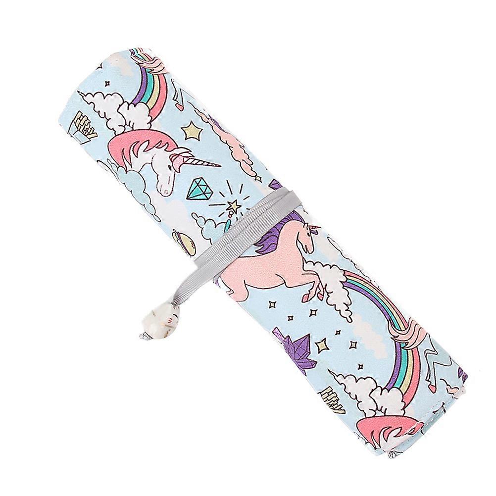 Rolling Pencil Holder Wrap For Kids With 5 Slots Multi Color Storage 1Set
