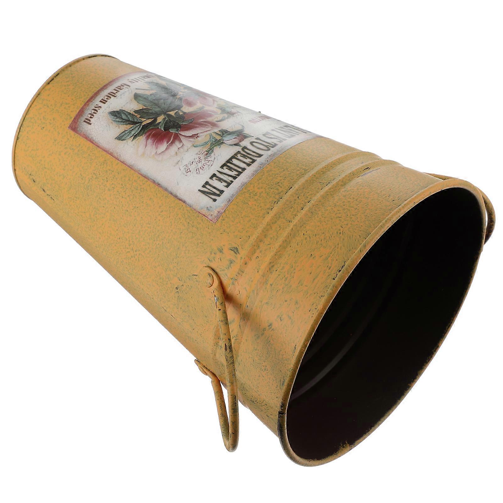 家の装飾のためのビンテージ水差しの花の植栽バケツ18X20.2CMの黄色の装飾1個