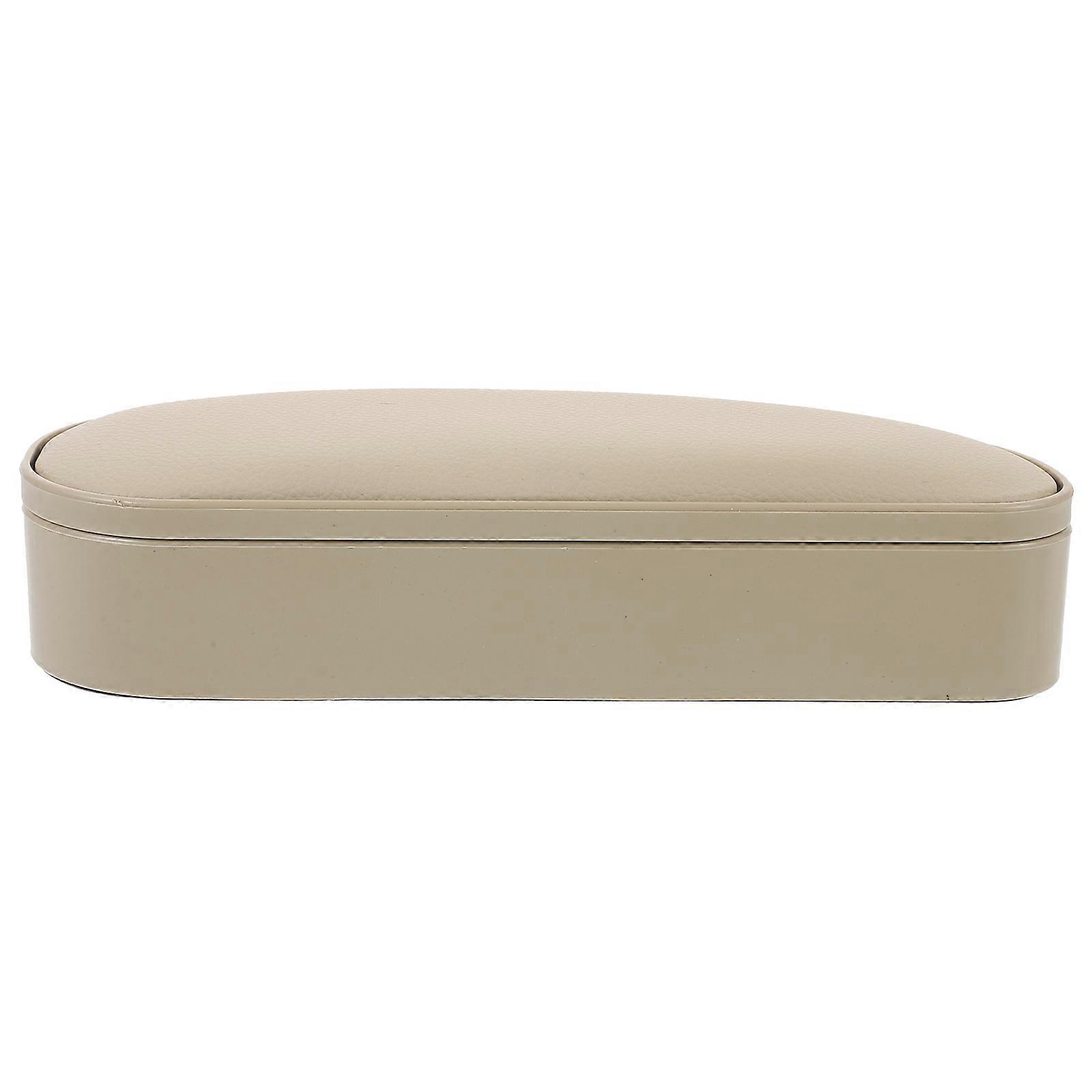 Car Armrest Heightening Pad for Driver Seat Adjustable with Storage Beige