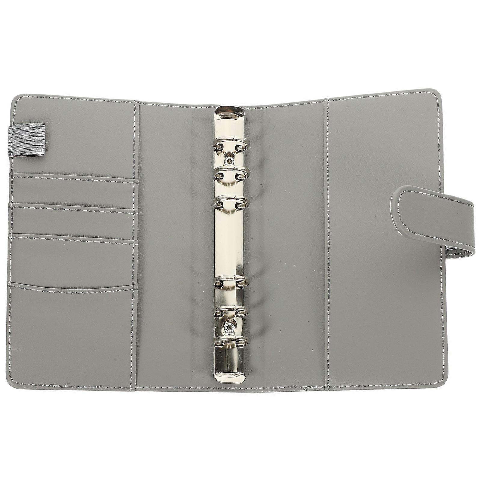 Book Binder A6 Size PU Notebook Cover For Professionals Grey Dust-proof 1Set
