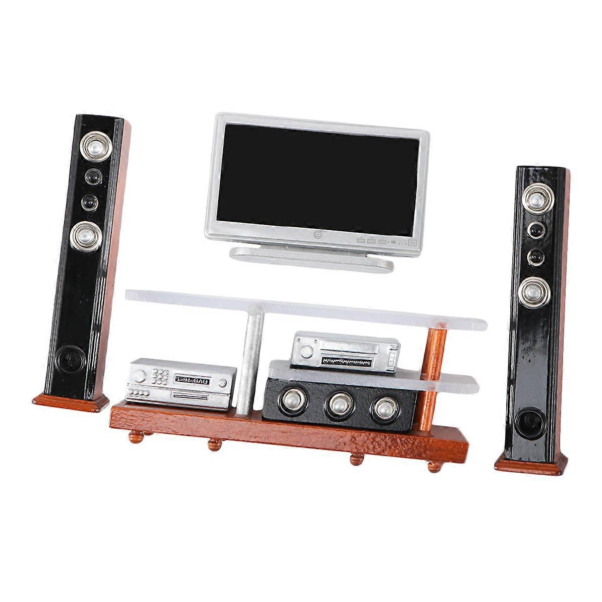 1 Set Miniature Modern Acoustics TV Cabinet Model for Home Hotel Decor Assorted Color