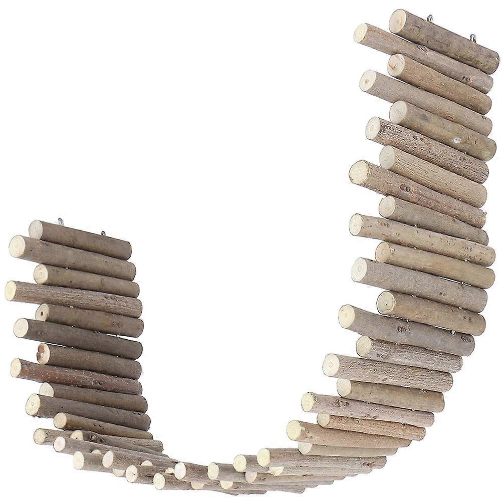 Durable Wood Fence Toy for Hamster Safe Play and Cage Landscaping with Light Brown Color