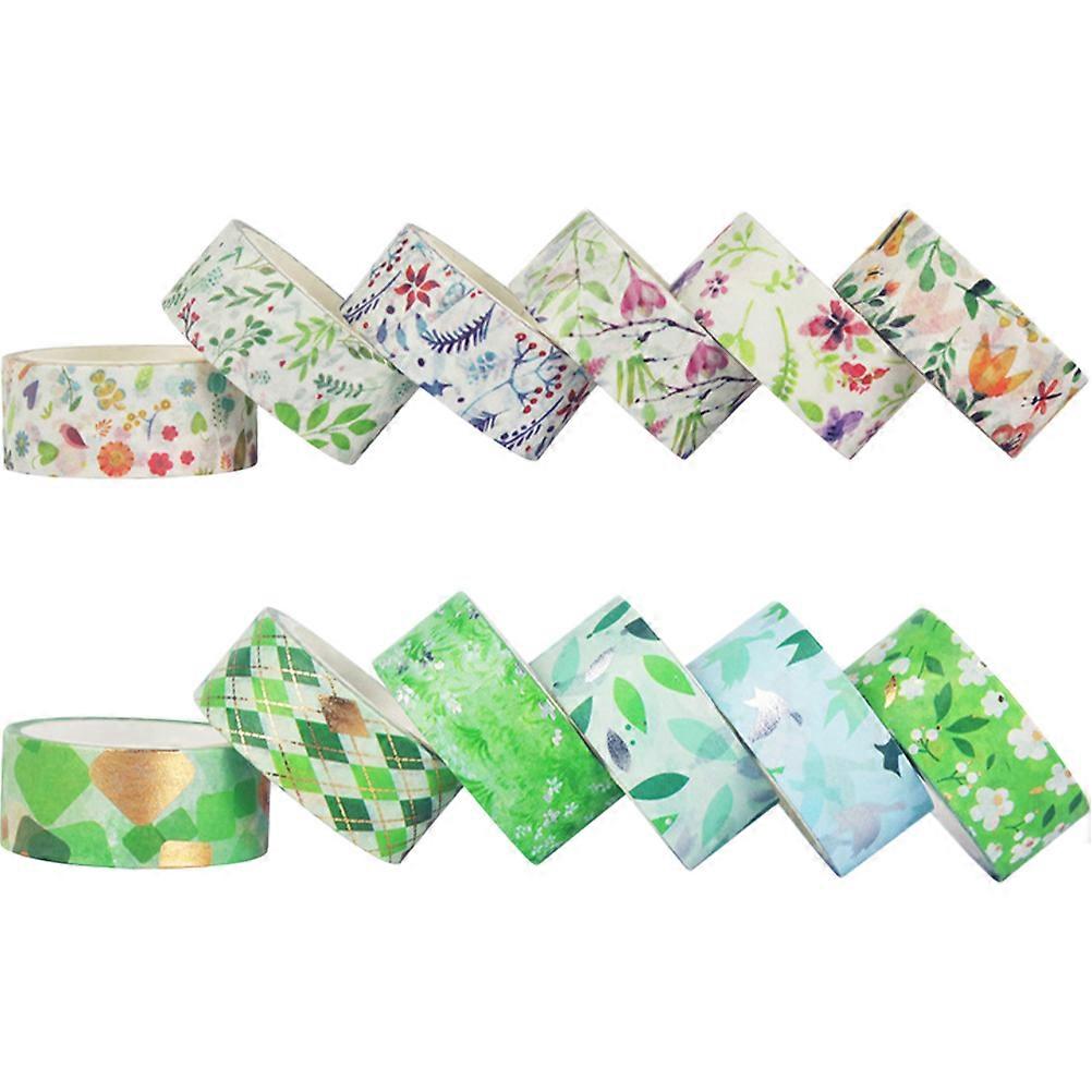 Vintage Flower Pattern Washi Tapes 12 Rolls for DIY Crafts, Scrapbooking, Wrapping, Journal Decoration, and Creative Projects with Aesthetic Appeal