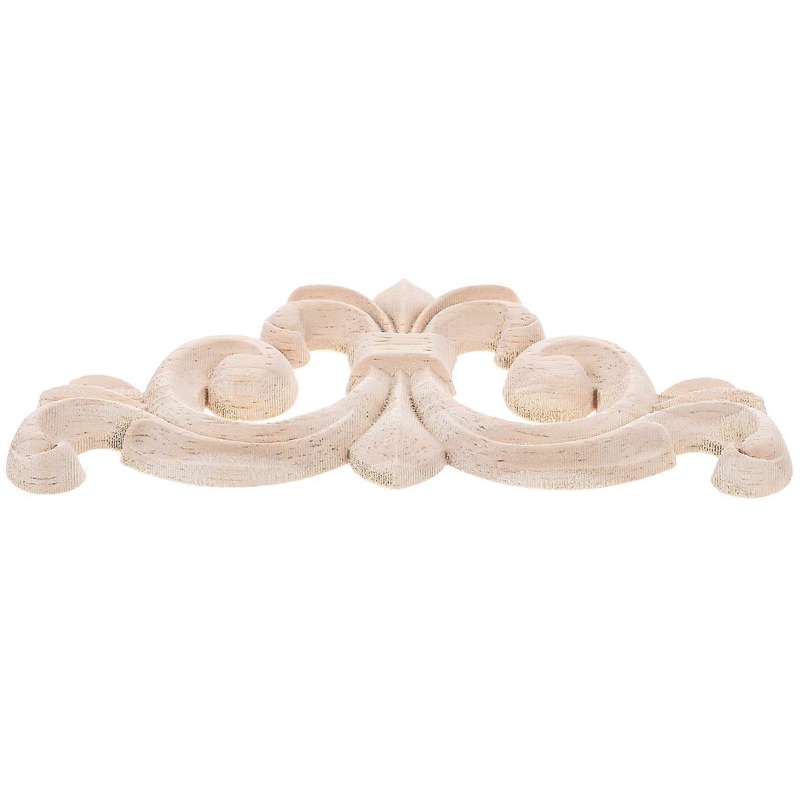 Wooden Applique for Decoration Use Khaki Color Unique Flower Design Multi Functional Wood Onlays 4pcs