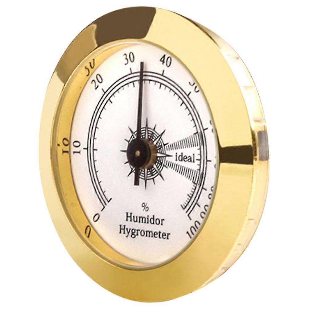 مقياس رطوبة السيجار الميكانيكي للاستخدام المنزلي ملحق سبائك مستديرة يناسب علب السيجار 3.5 بوصة