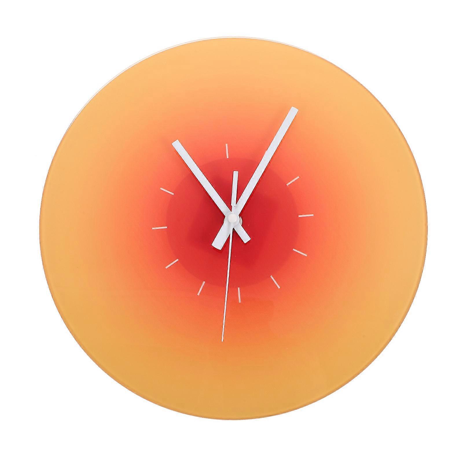Silent Non Ticking Decorative Wall Clock with Sunset Gradient Design for Bedroom Home Decor