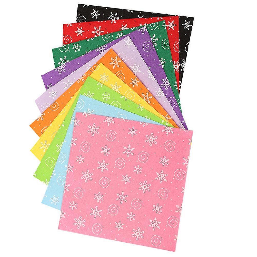 DIY Craft Fabric 10Pcs Non-Woven Fabrics For Kids Children Christmas Snowflake Pattern Cloth 30x30CM Ideal For Craft Projects