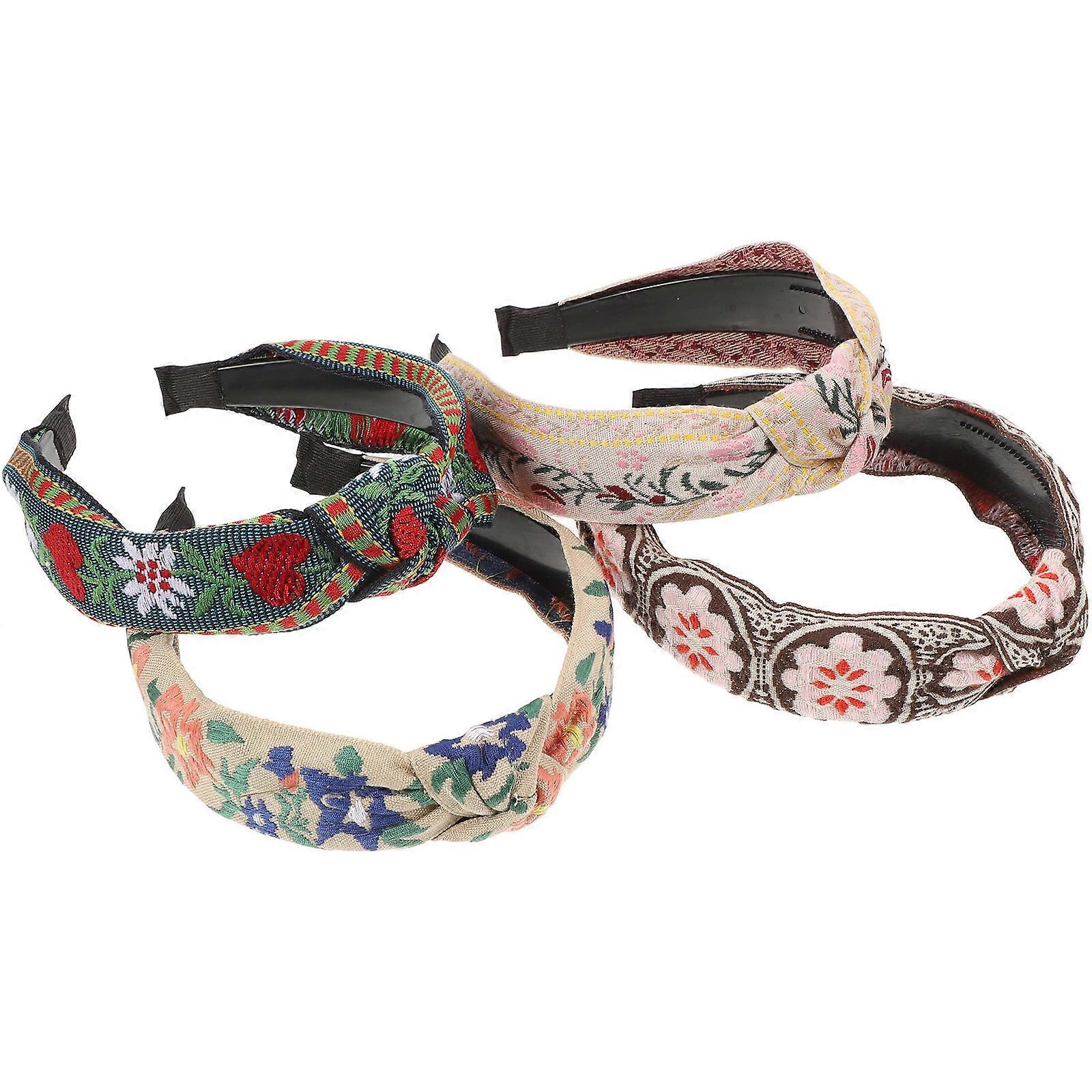 Here's a refined and engaging product description for your **4pcs Vintage Wide Headbands**:
✨ **4pcs Vintage Wide Headbands – Bohemian Ethnic