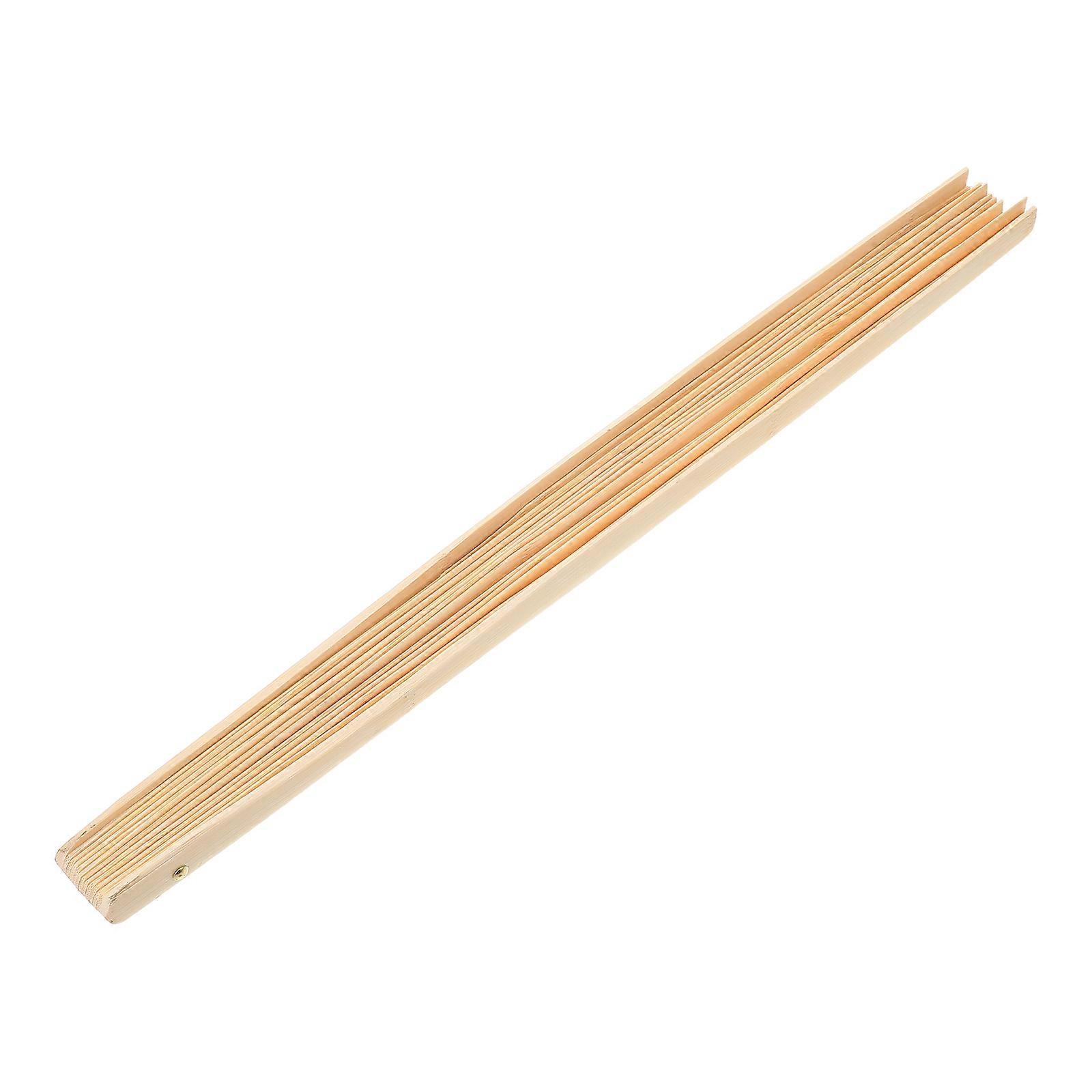 Hand Fan Frame Chinese Fan Frame for Crafting DIY Bamboo Beige