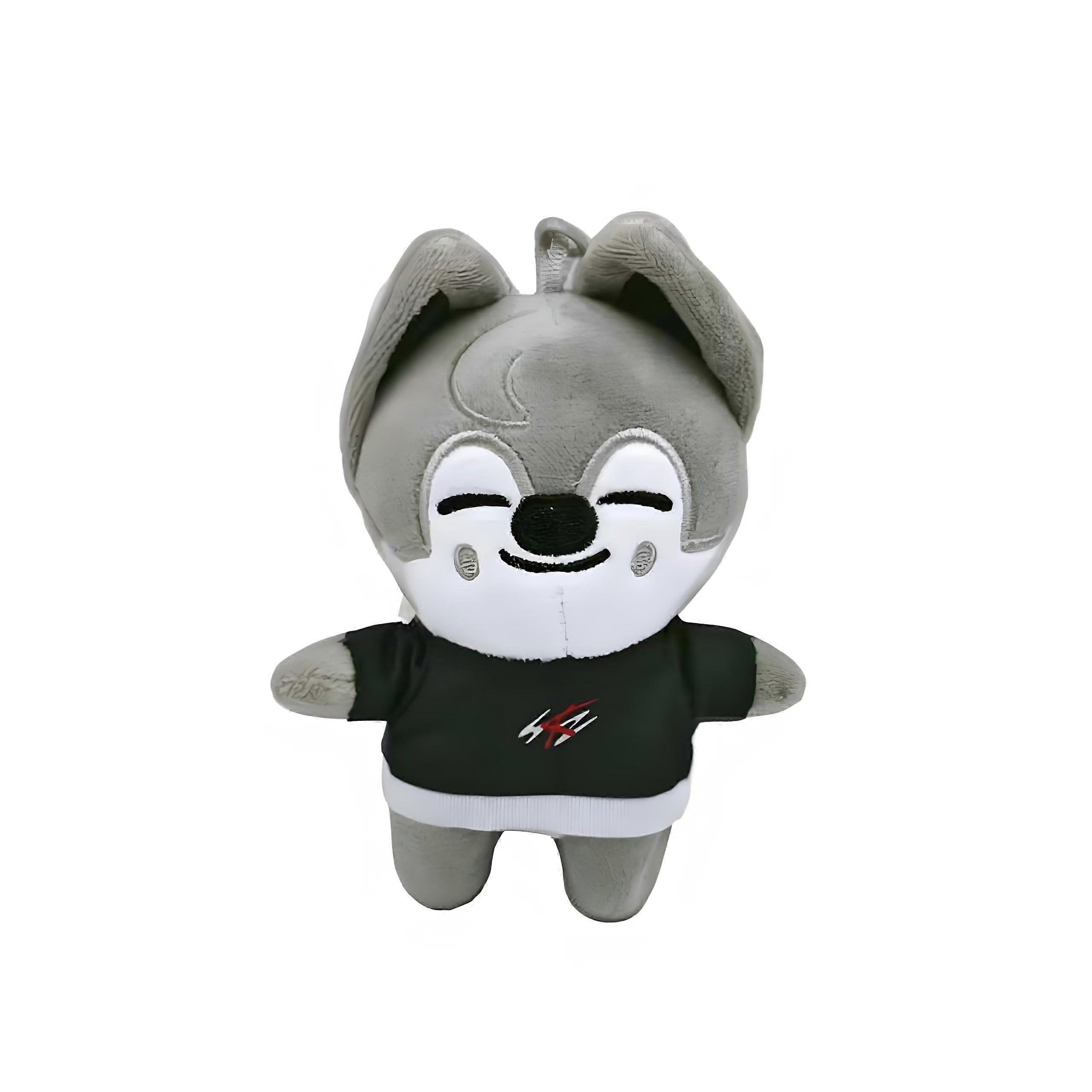 Plush Key Ring Gray Wolf Character Design Kpop Keychain Bag Accessory Cute Plush Toy