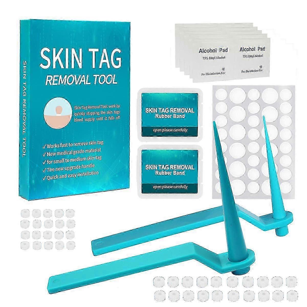 2-8mm 2 In 1 Skin Tag Rubber Band Set Of 20 Large 20 Small Rubber Bands And 1 Repair Sticker