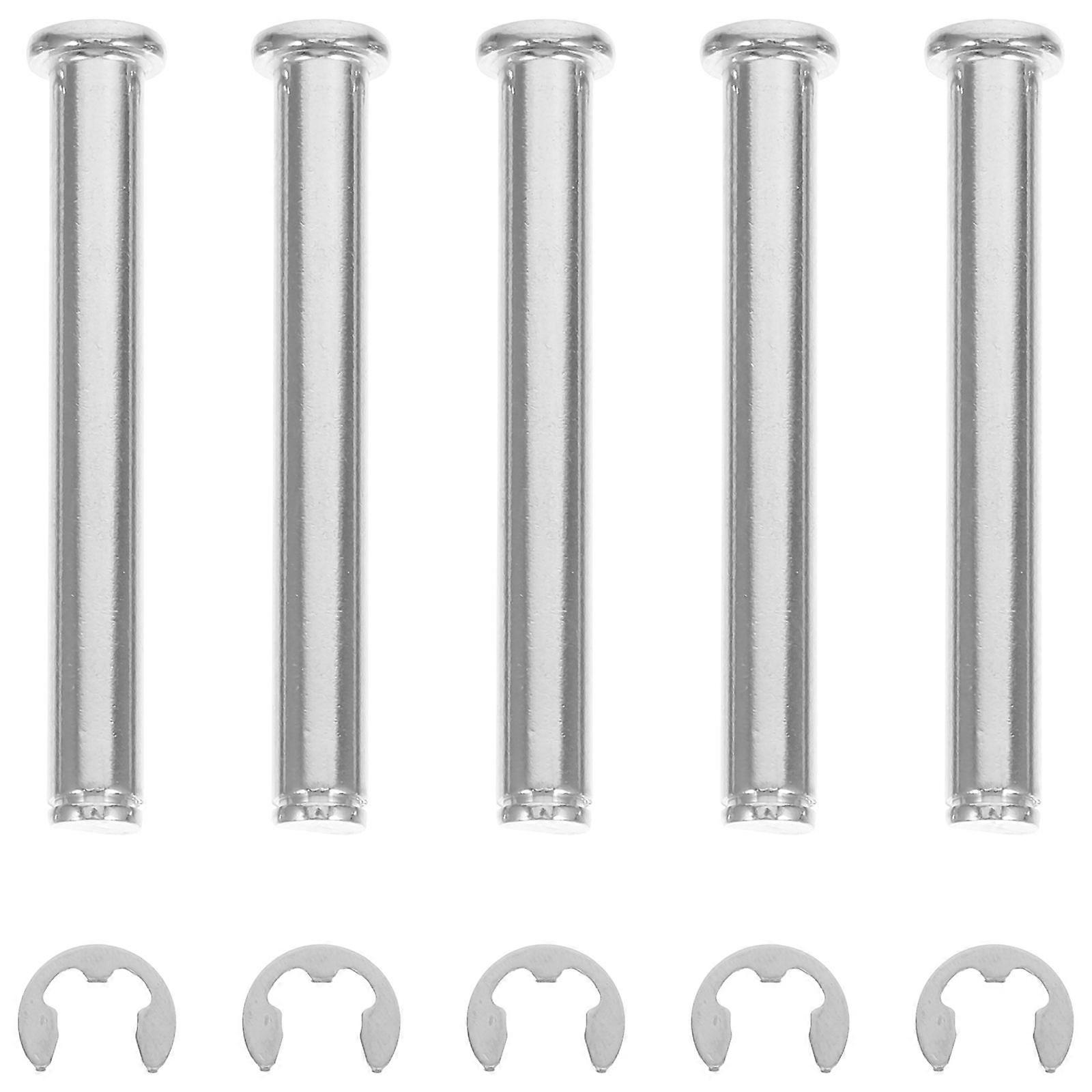 5 قطع الفولاذ المقاوم للصدأ البليت الرف دبوس مسطحة الرأس الأخدود دبوس تحديد المواقع اسطوانة دبوس اسطوانة موقف دبوس مع حلقات الاحتفاظ (M10x80)