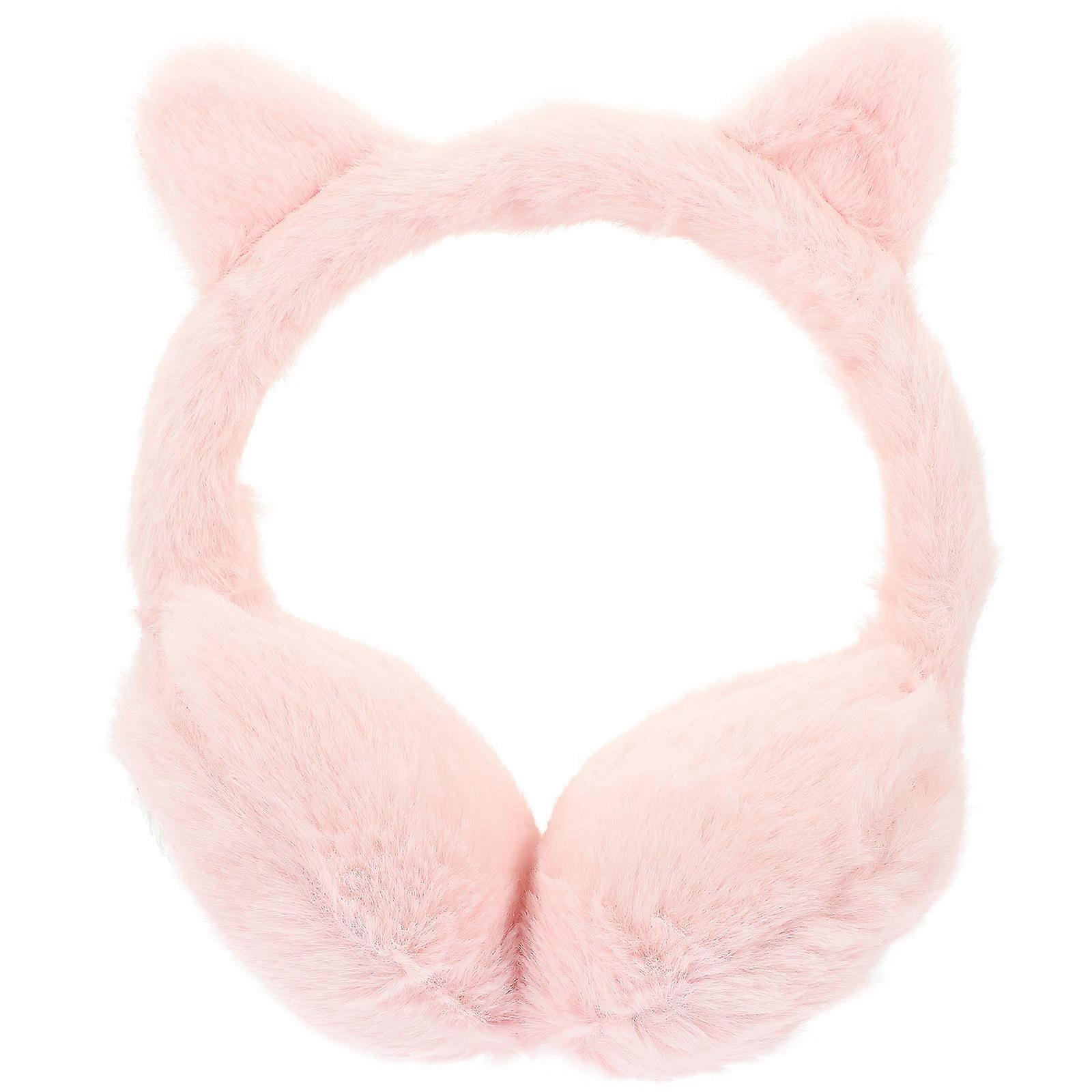 Plush Earmuff 2Pcs Outdoor Winter Accessory For General Users Pink Thermal Insulation Ear Protector