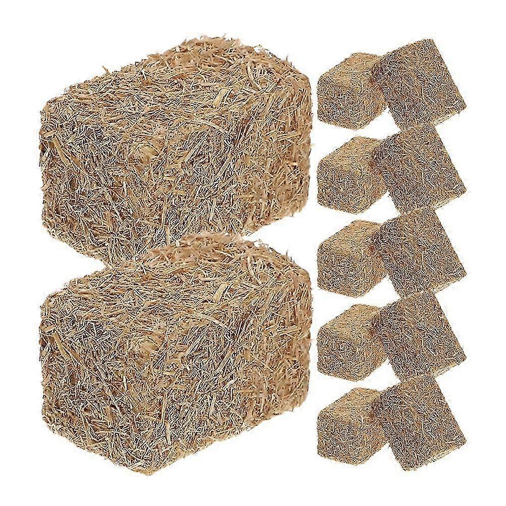 12Pcs Mini Heuballen Simulation Mini Stroh Heu Miniatur Figur Fake Heu DIY Herbst Ernte Dekoration