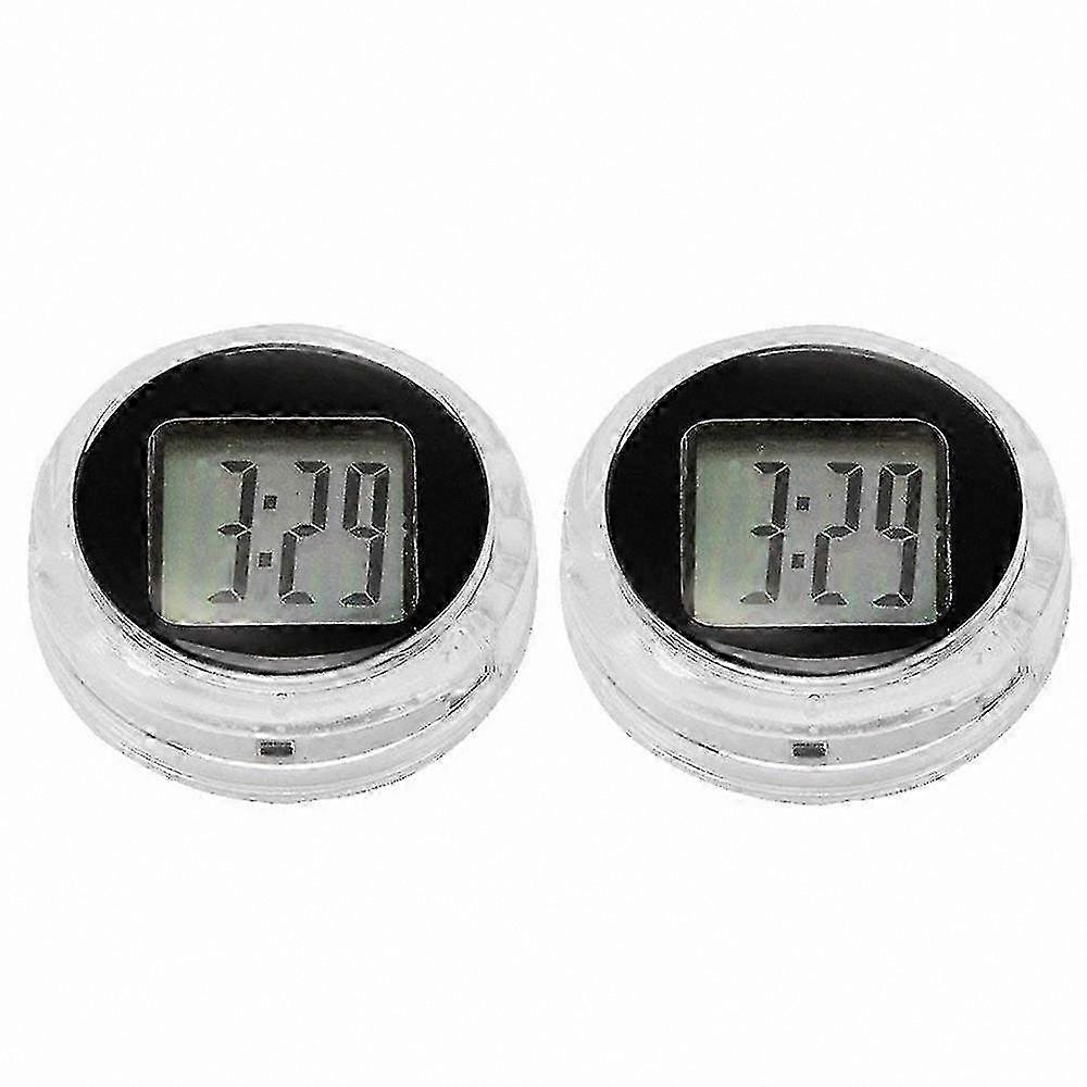 Waterproof Digital Clock for Motorcycles, Stick-On Design, 2-Pack, Diameter 1.1"