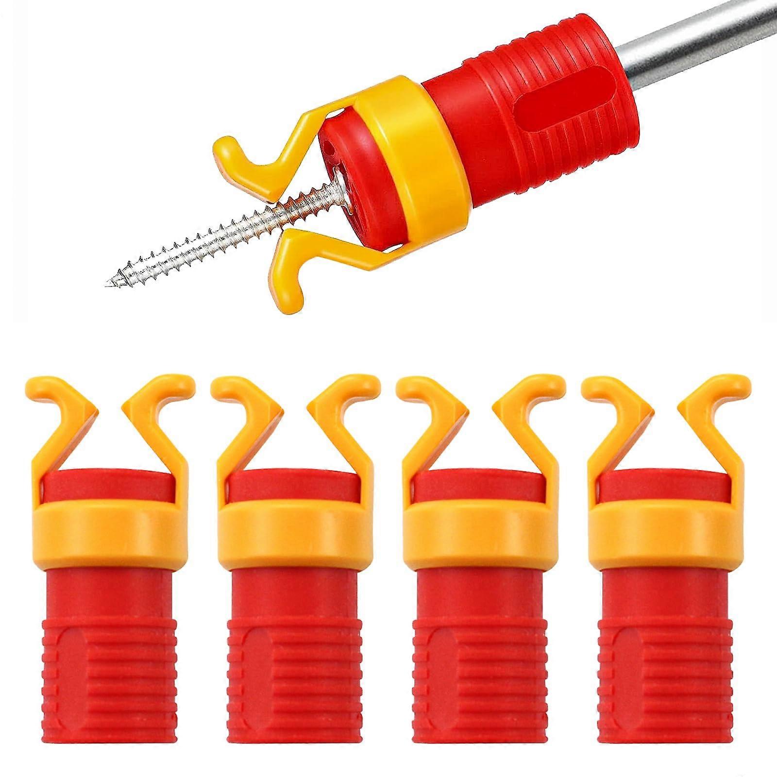 4Pcs ABS Screw Holder Clamp Set, Red Screw Gripper Tool for Woodworking, Adjustable Fixing Clamps for Screws