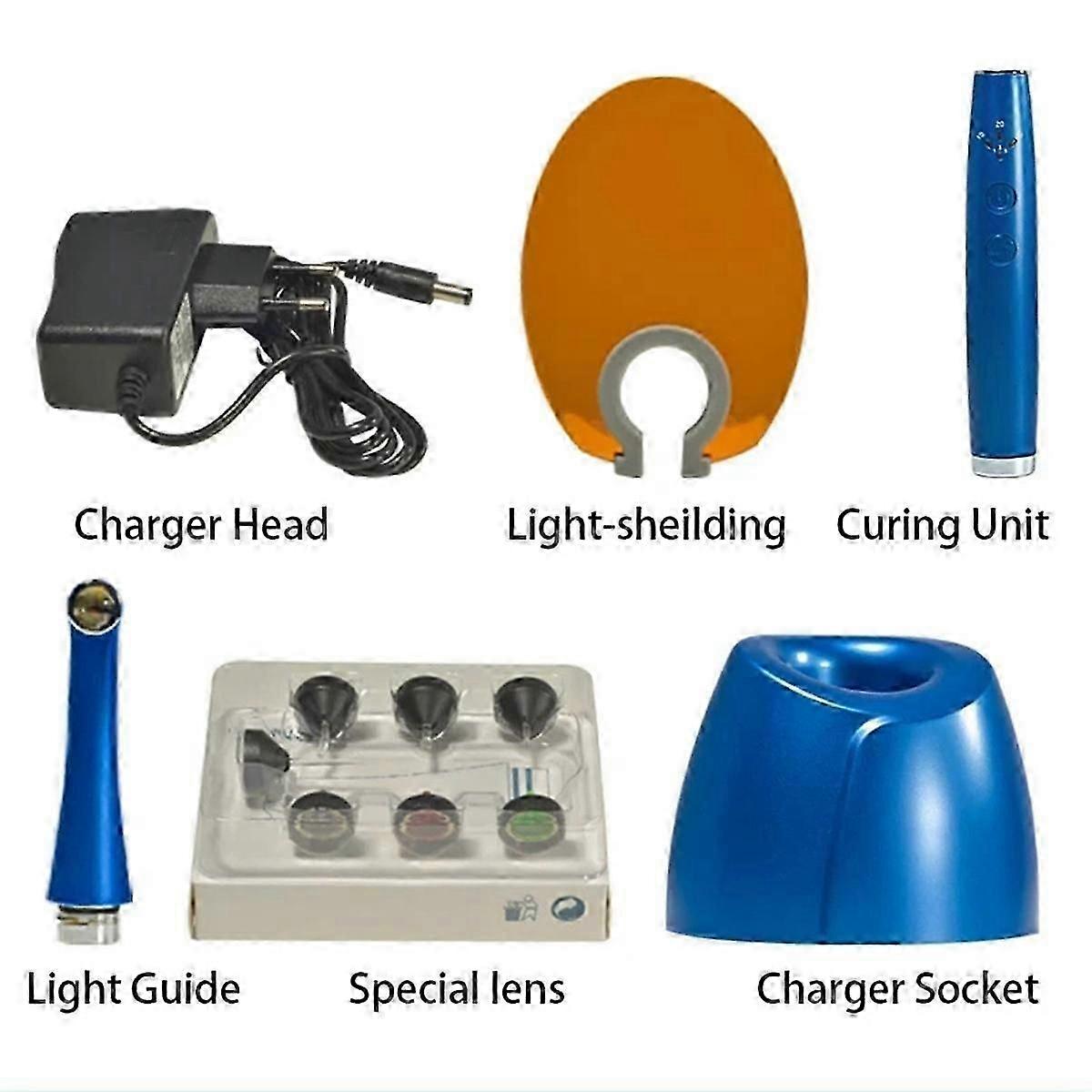 Dental LED Curing Light 2500mW/C, Wide Spectrum Photopolymerizer Lamp for Dentistry