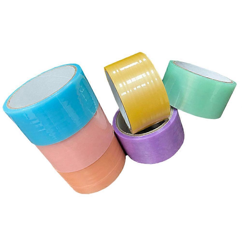 Stress Relief Round Ball Tape for Birthday Gift with Assorted Color Plastic for Pressure Reduction 6 Rolls