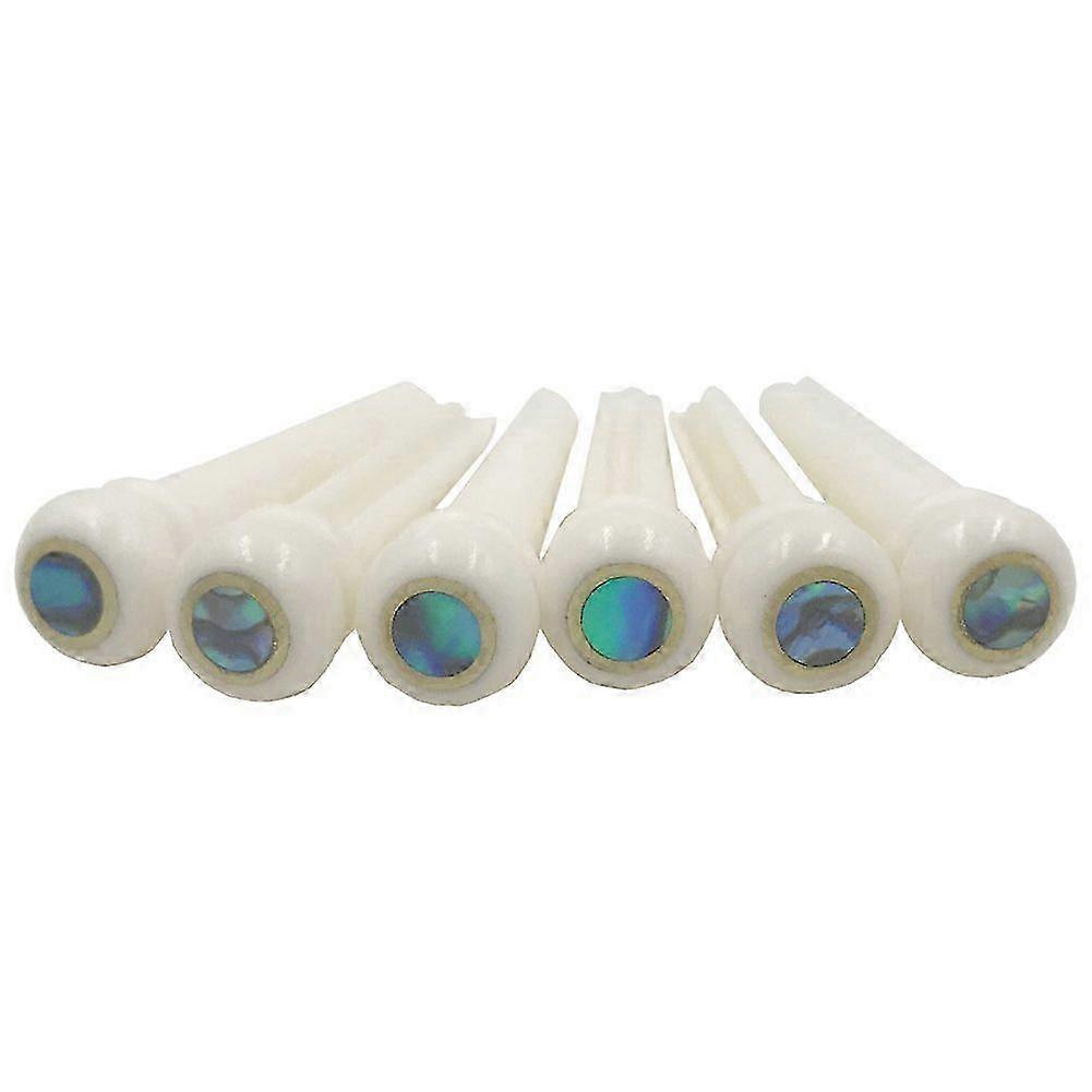 Guitar Bone Bridge Pins with Abalone Dot for Acoustic Guitar Replacement - 5.3mm Position