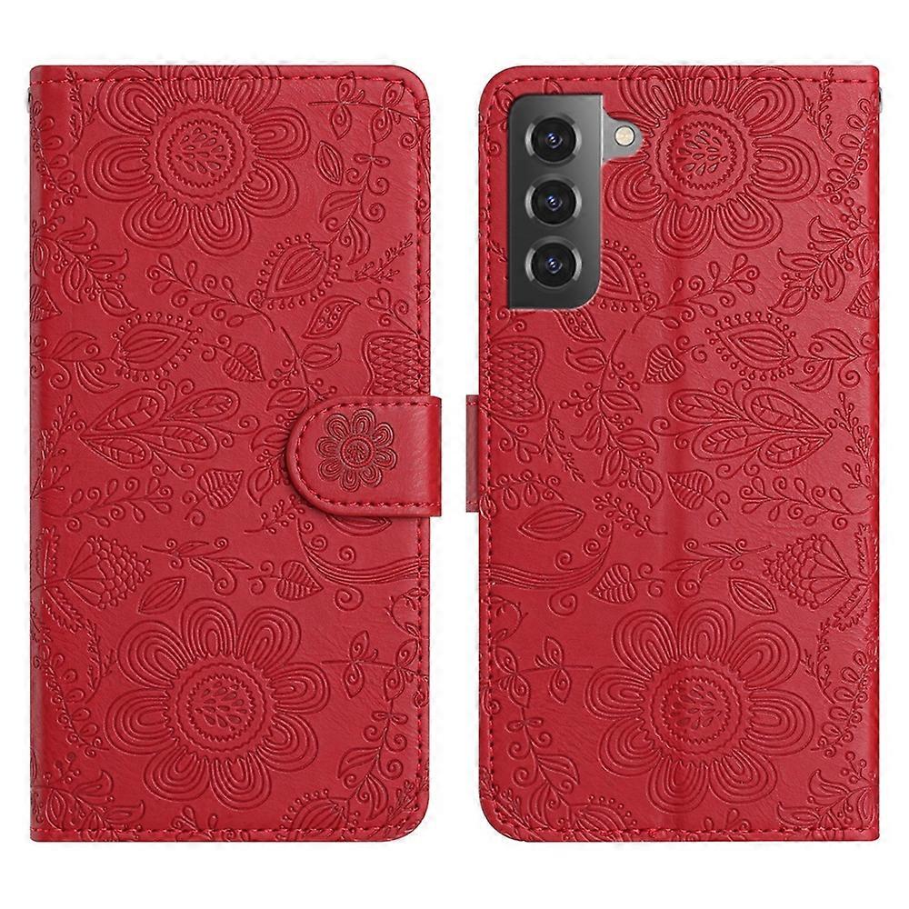 Floral Embossed Pattern Leather Phone Case