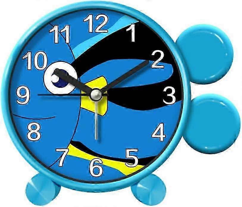 Analog Alarm Clock with Loud No-Tick Movement, Night Light & Snooze Function - Shark Design for Quiet Bedrooms