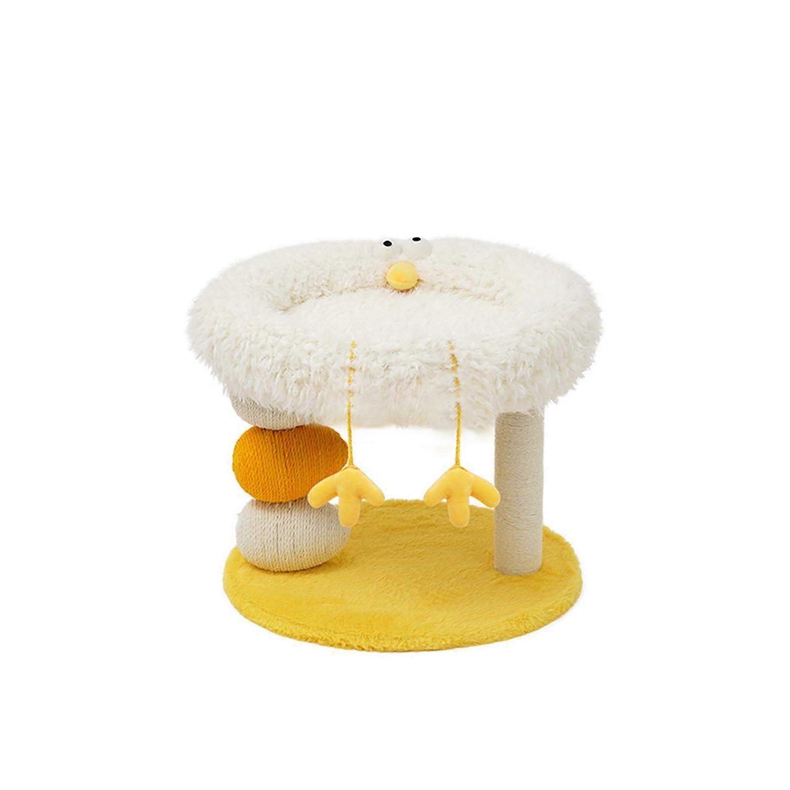 Cat Scratching Posts Pet Climbing Frame With Fleece Bed Nest Winter Warm Cats Cute Chicken Shape Multifunctional House