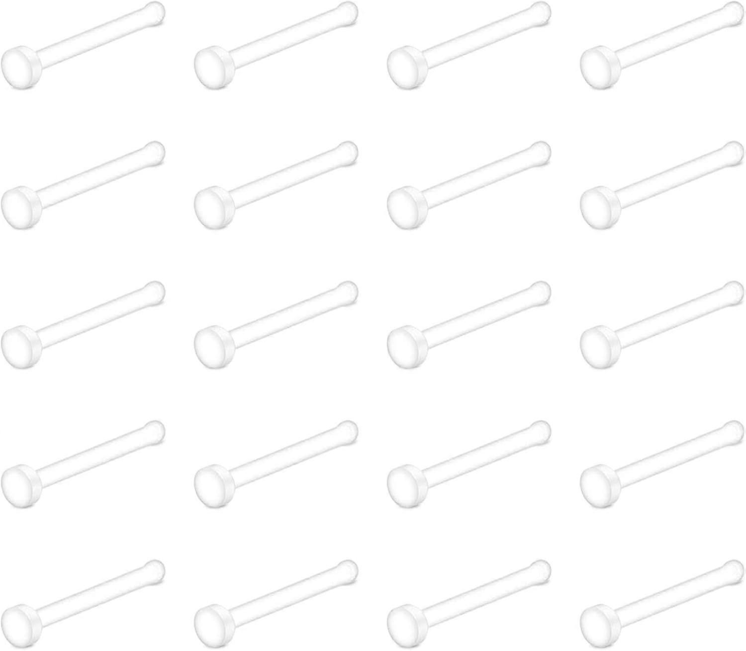 18g Clear Nose Studs Plastic Nose Ring for Work Surgery Flexible Nose Retainer