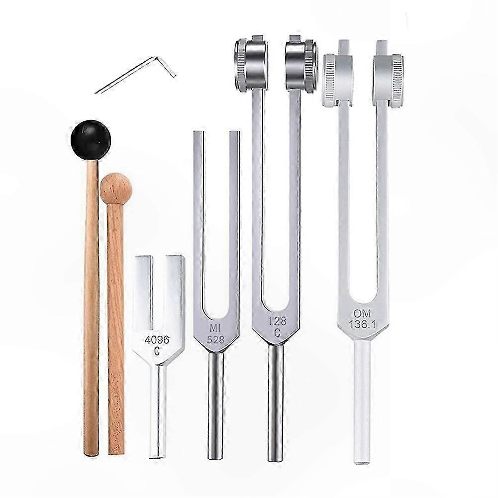 4-Piece Sound Therapy Tuning Fork Set for Chakra ncing and Relaxation