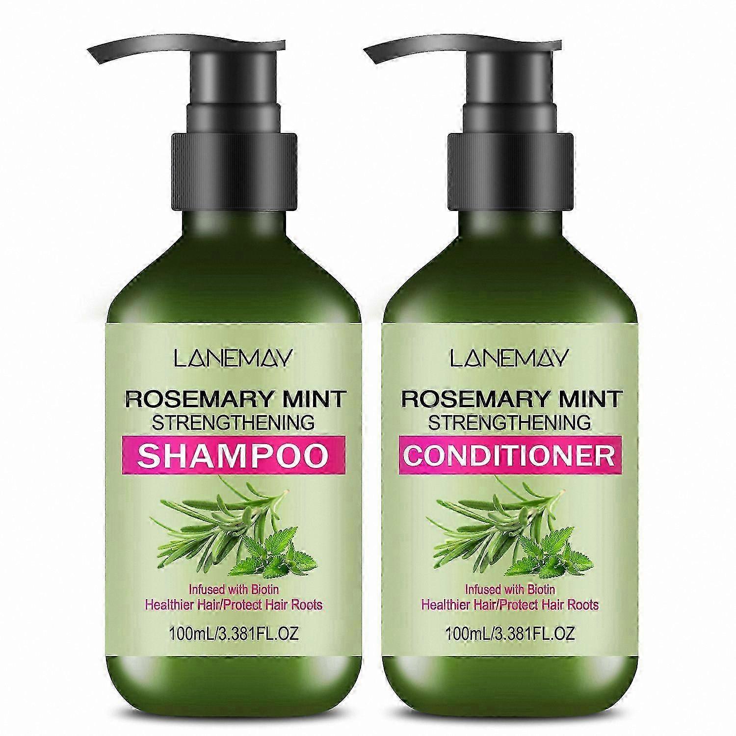 Scalp Nourishing Shampoo and Conditioner Set with Rosemary and Mint - Promotes Hair Strength, Reduces Frizz, Adds Shine