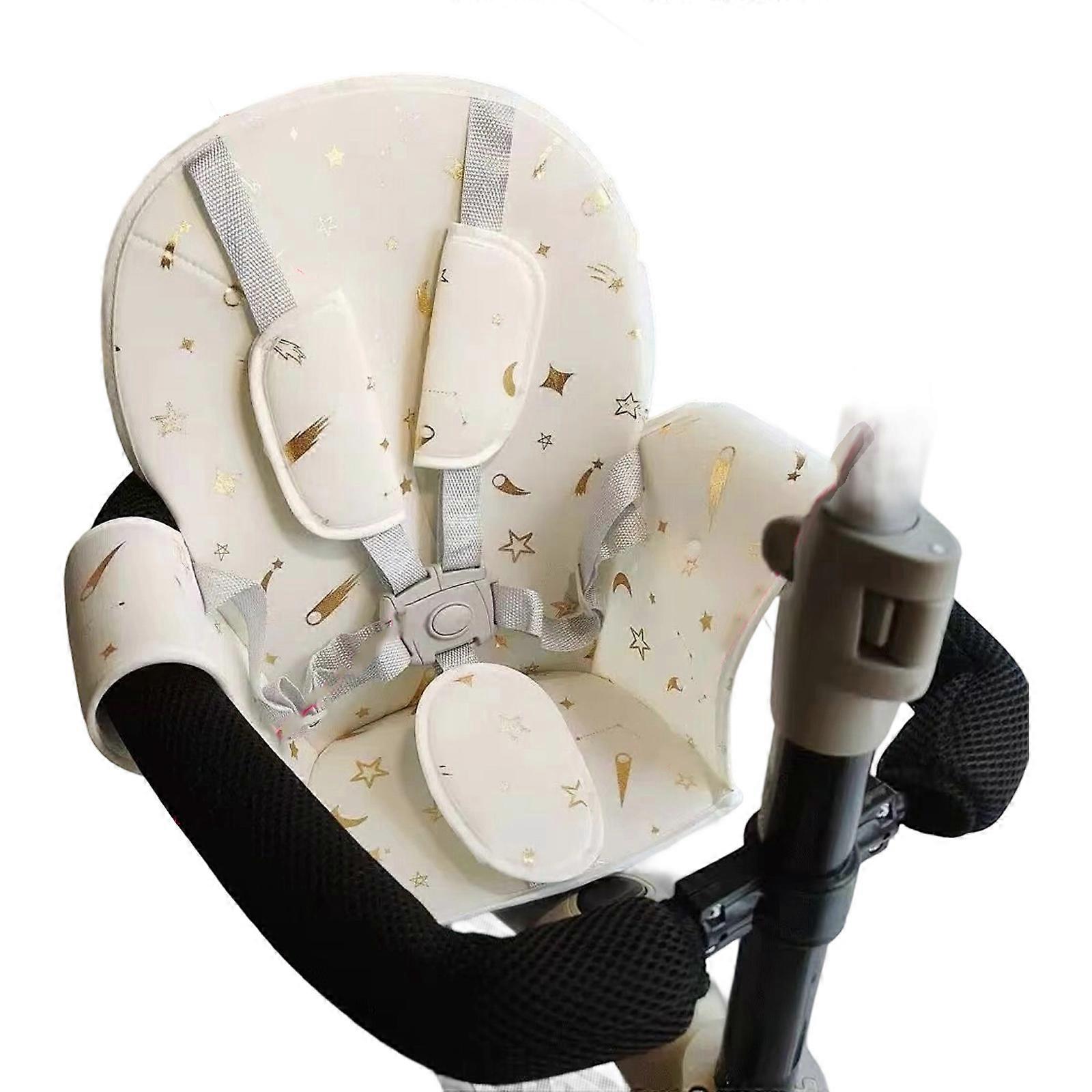 Breathable Polyester Strollers Seat Cushion With Secure Straps For Different Season Comfort And Easy Cleaning Multicolor