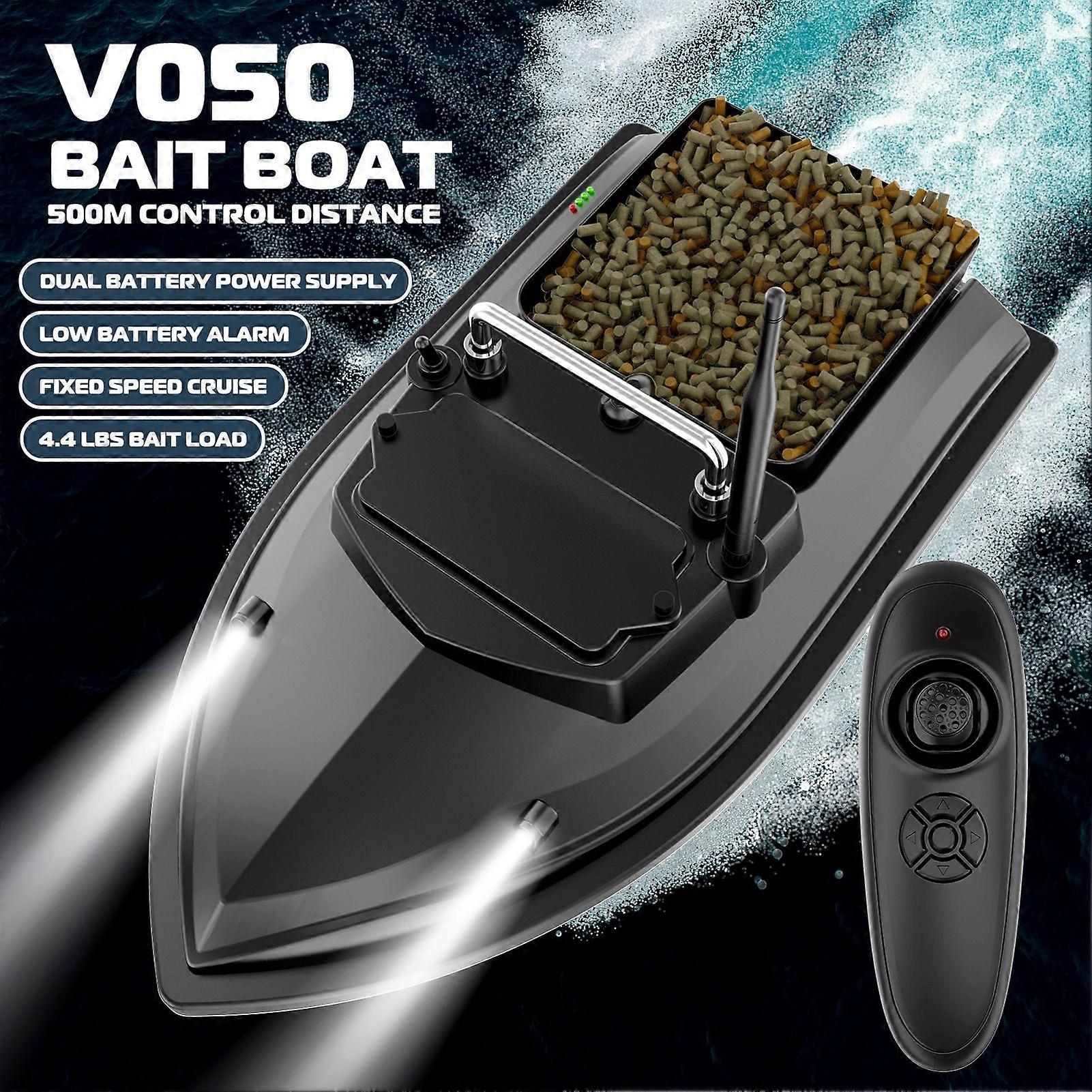 Fishing Bait Boat 500m Remote Control Bait Boat Dual Motor Fish Finder 2KG Loading Support Automatic Cruise/Route Correction with Night Light Turn Sig