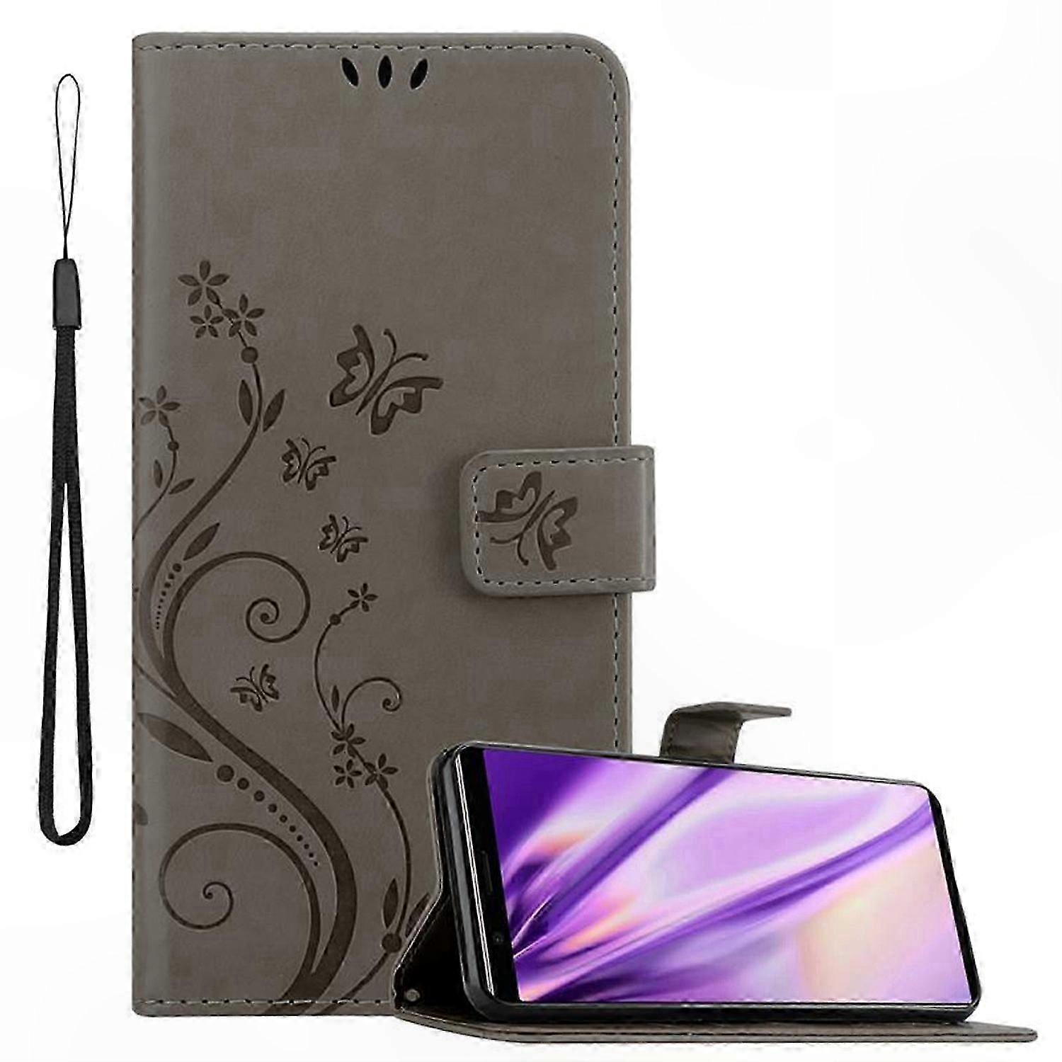 Floral Pattern Phone Case with Card Holder for Xperia 5