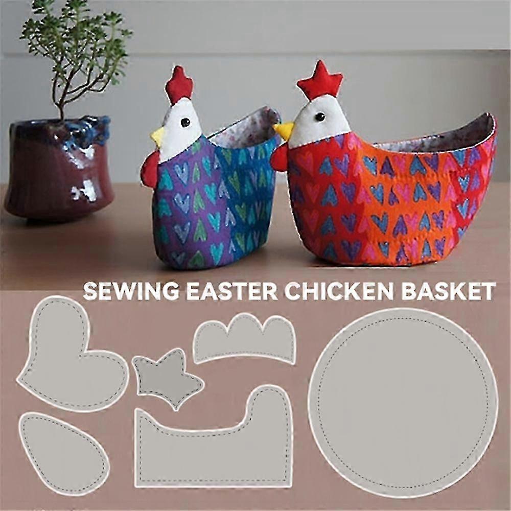 DIY sewing template for Easter chicken basket crafts