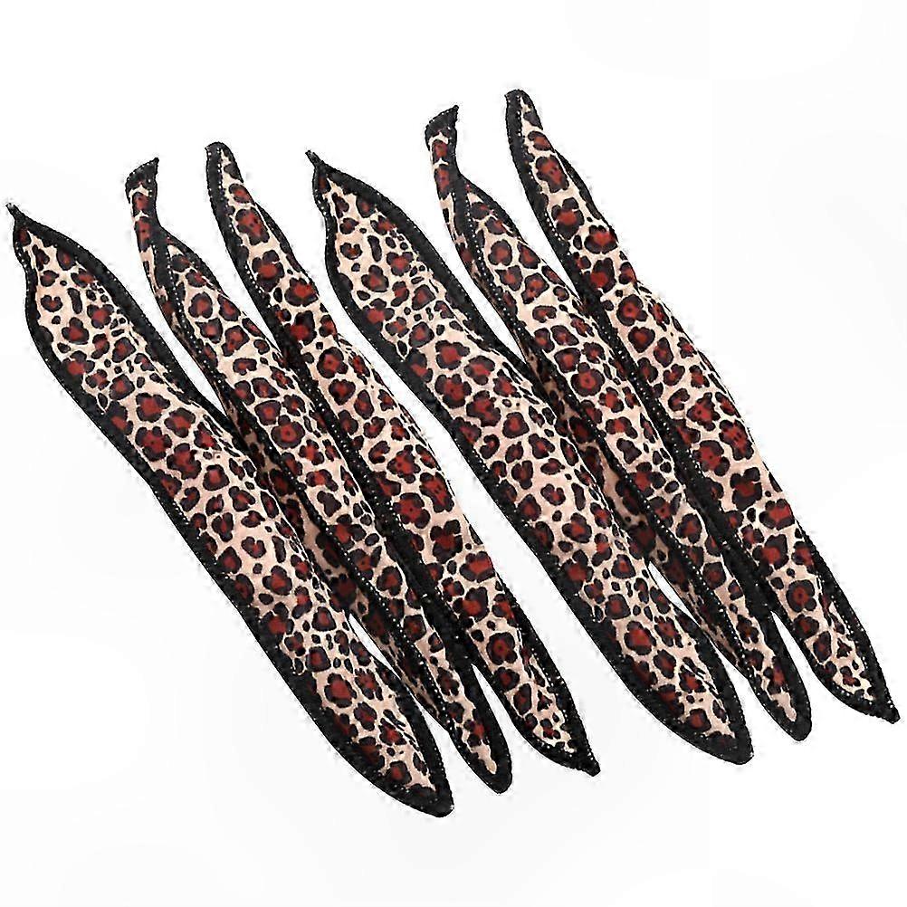 Leopard Print Hair Rollers Set, 6pcs Large Sponge Rollers for Women and Girls Styling Tools
