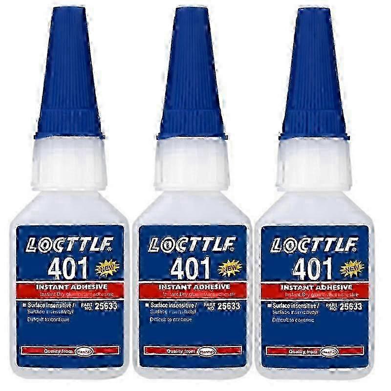2025 3x Loctite 401 Instant Snabblim 20ML Flaska Starkare Superlim Multi-Purpose Fix HOT Super Stark Flytande Färglöst Lim