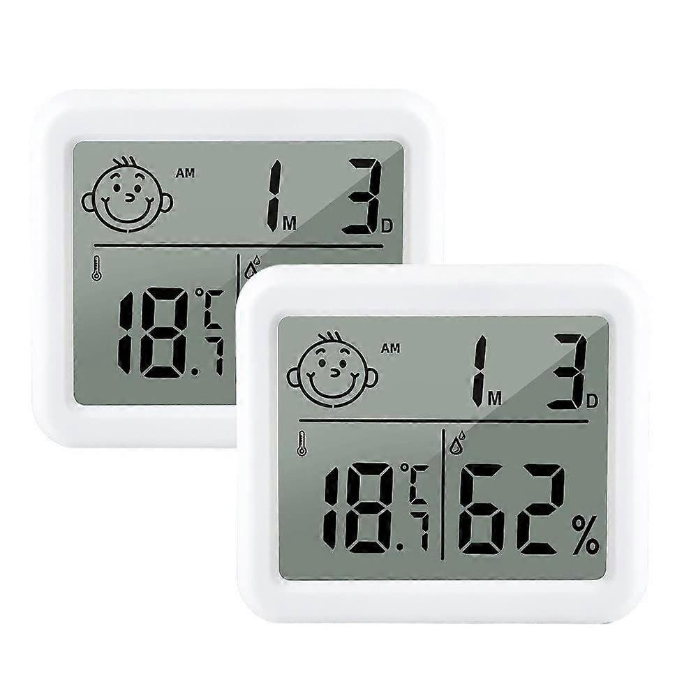 Thermometer Hygrometer, 2 Pack Mini LCD Digital Thermometer Indoor, Hygrometer